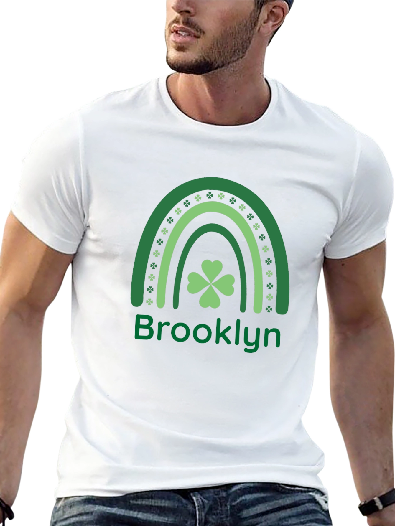 Brooklyn St. Patricks Day Shamrock Rainbow T-Shirt