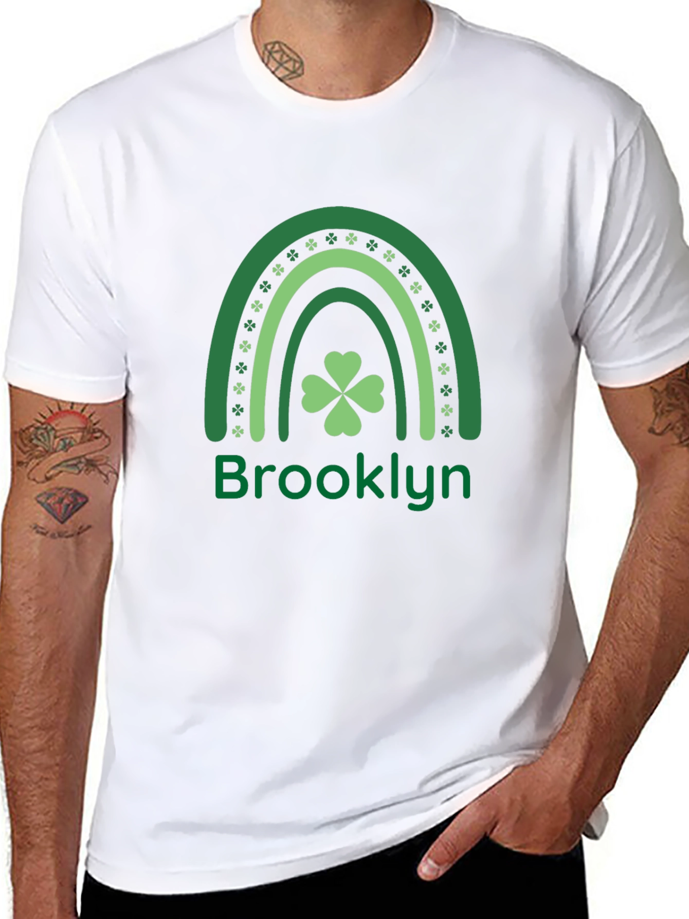 Brooklyn St. Patricks Day Shamrock Rainbow T-Shirt