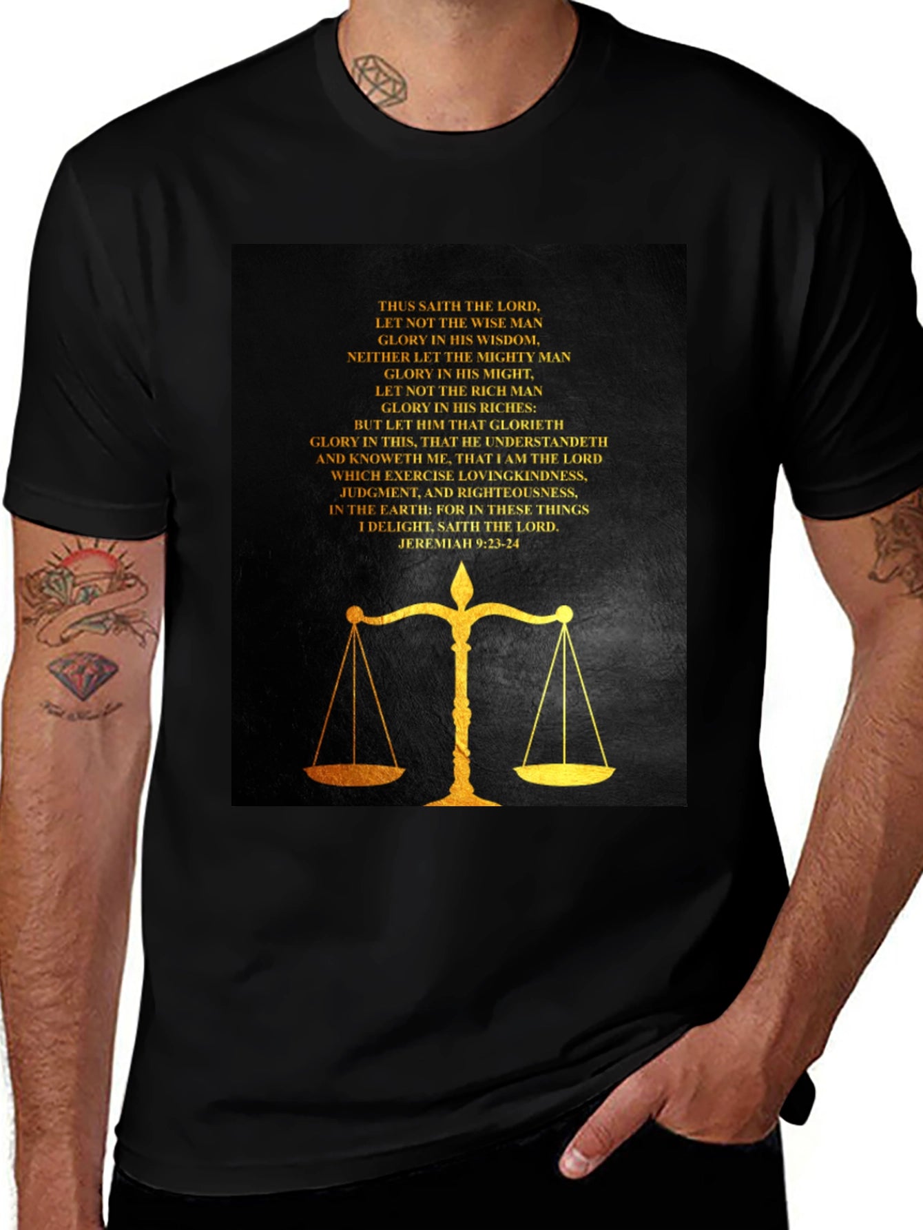 Scales of Justice Scripture T-Shirt