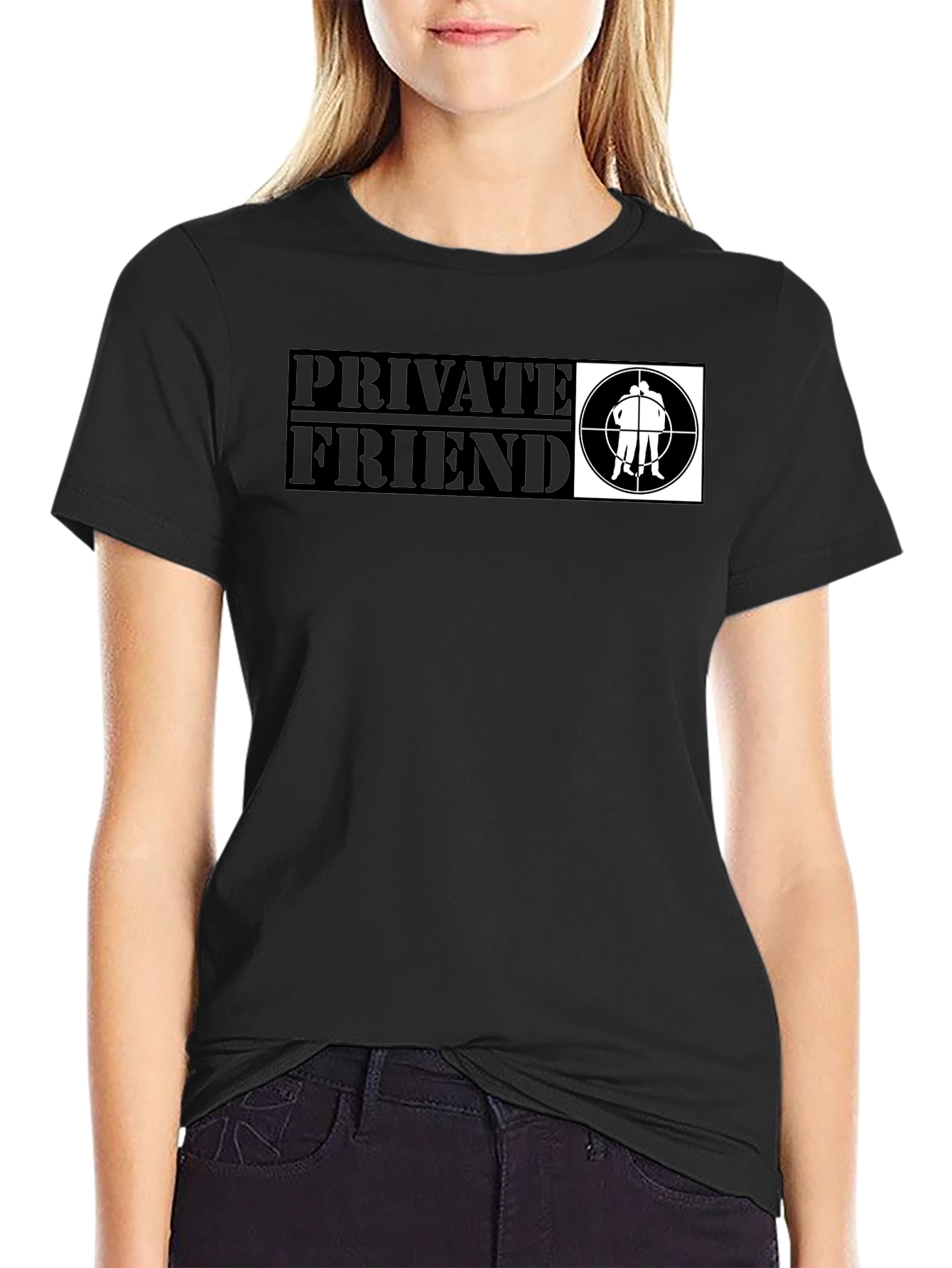 Private Friend Graphic T-Shirt - Black