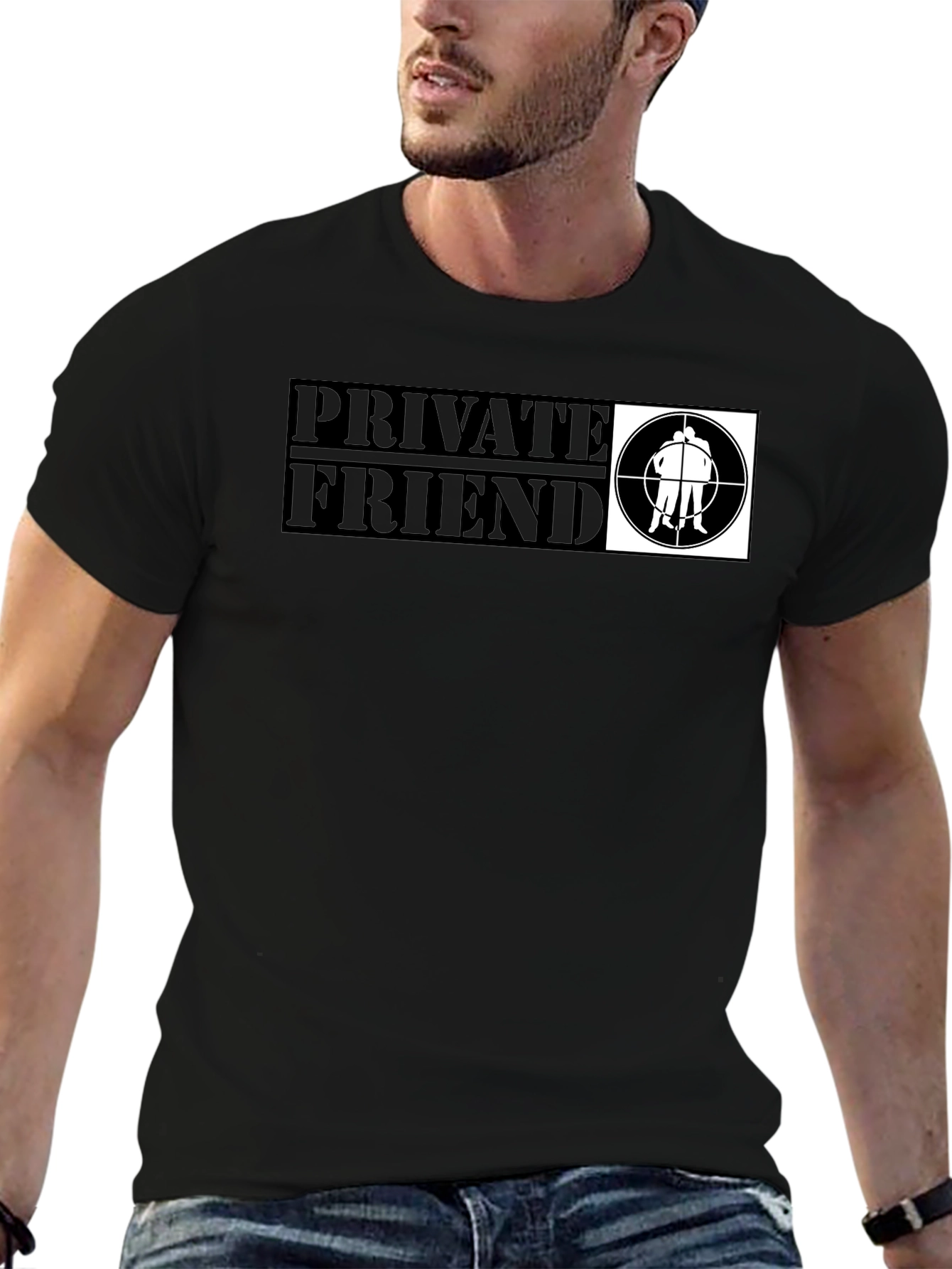 Private Friend Graphic T-Shirt - Black