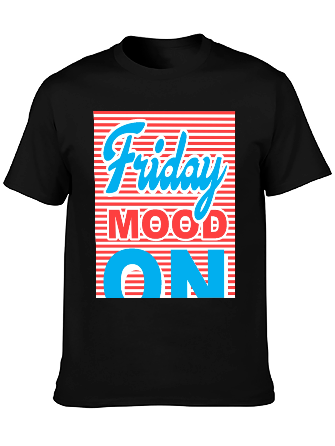 Friday Mood ON Black Graphic Tee