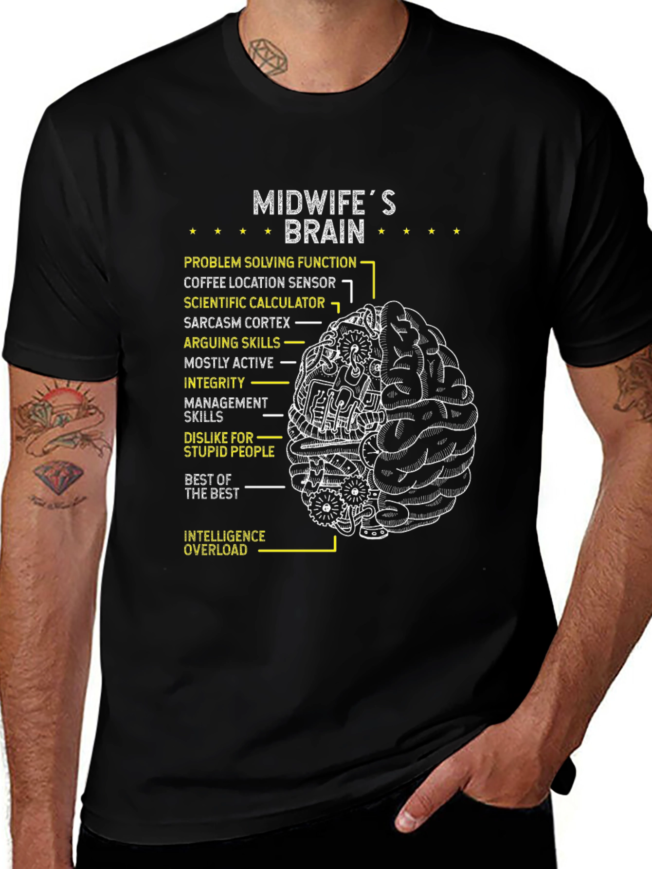 Midwifes Brain T-Shirt - Clever & Unique Gift