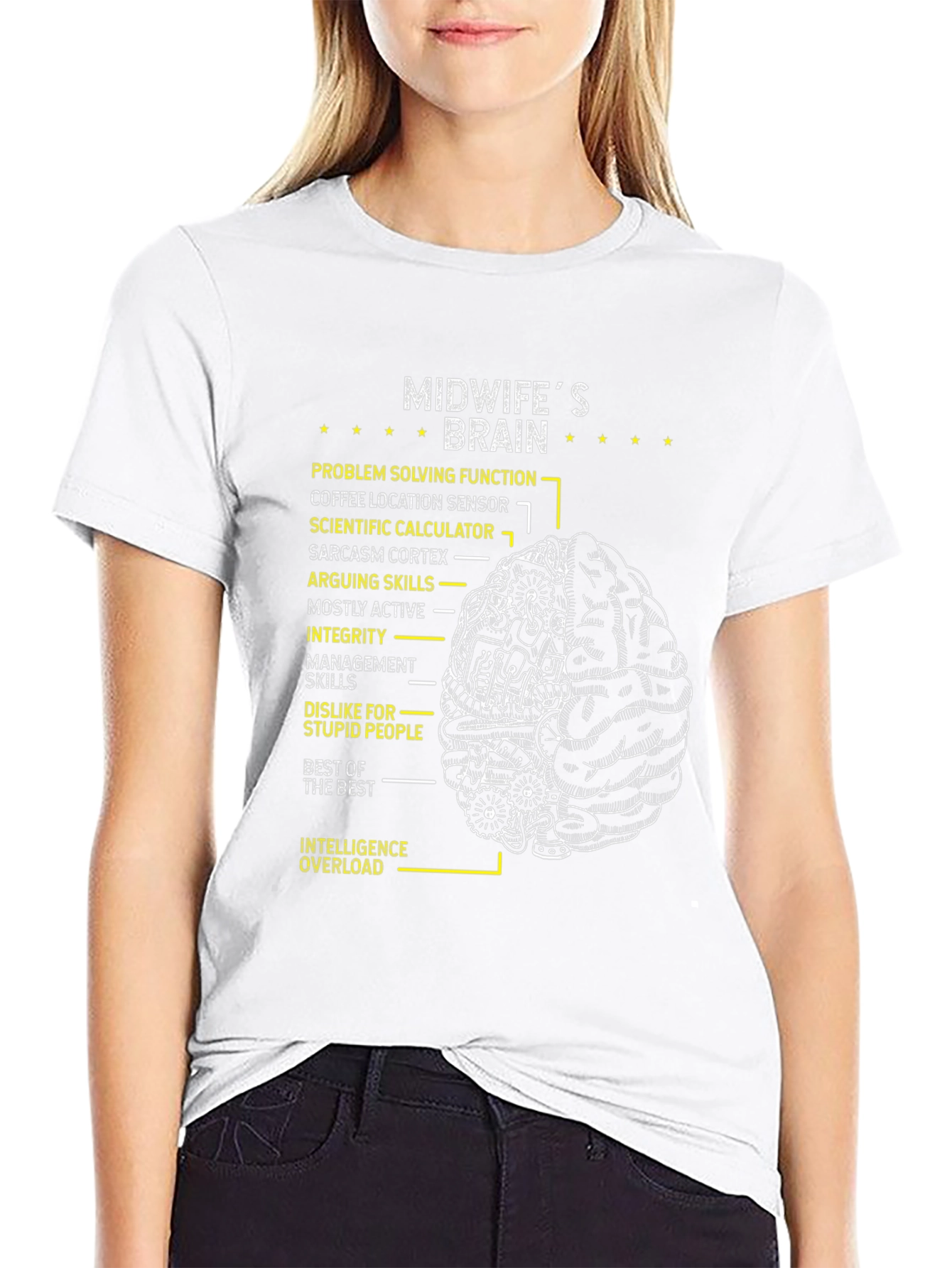 Midwifes Brain T-Shirt - Clever & Unique Gift