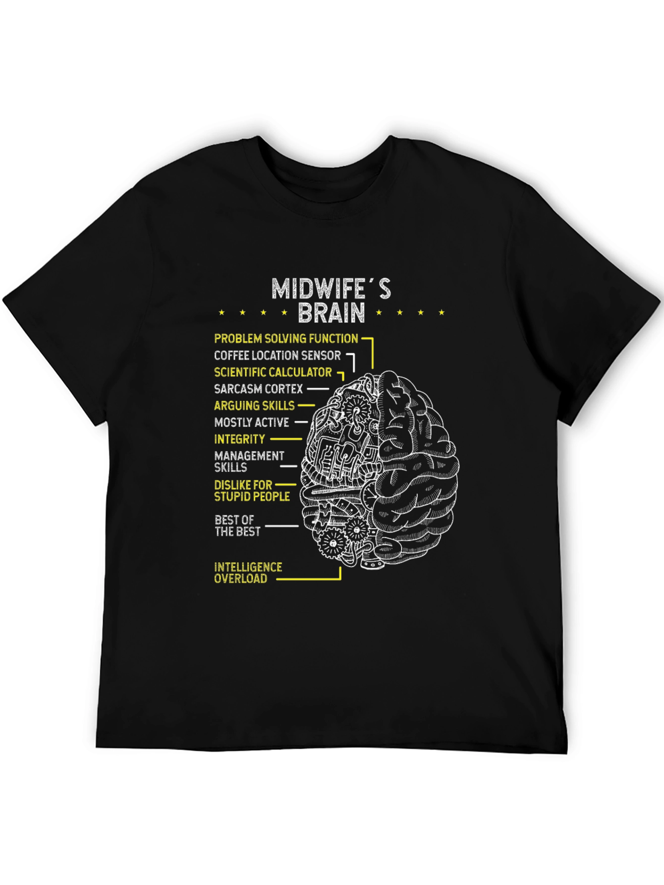 Midwifes Brain T-Shirt - Clever & Unique Gift