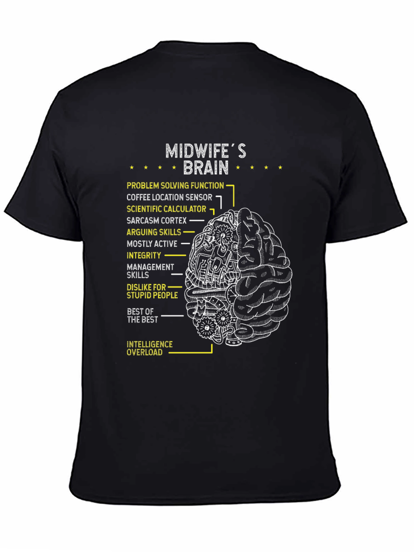 Midwifes Brain T-Shirt - Clever & Unique Gift