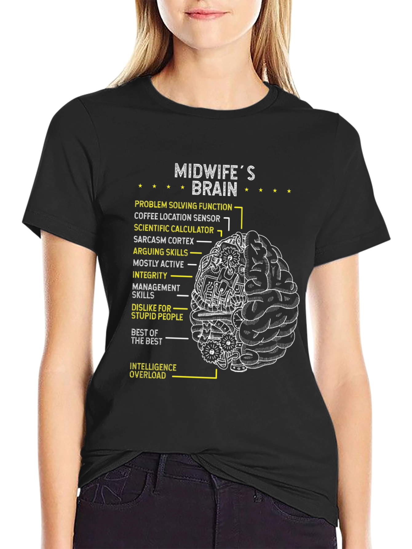 Midwifes Brain T-Shirt - Clever & Unique Gift