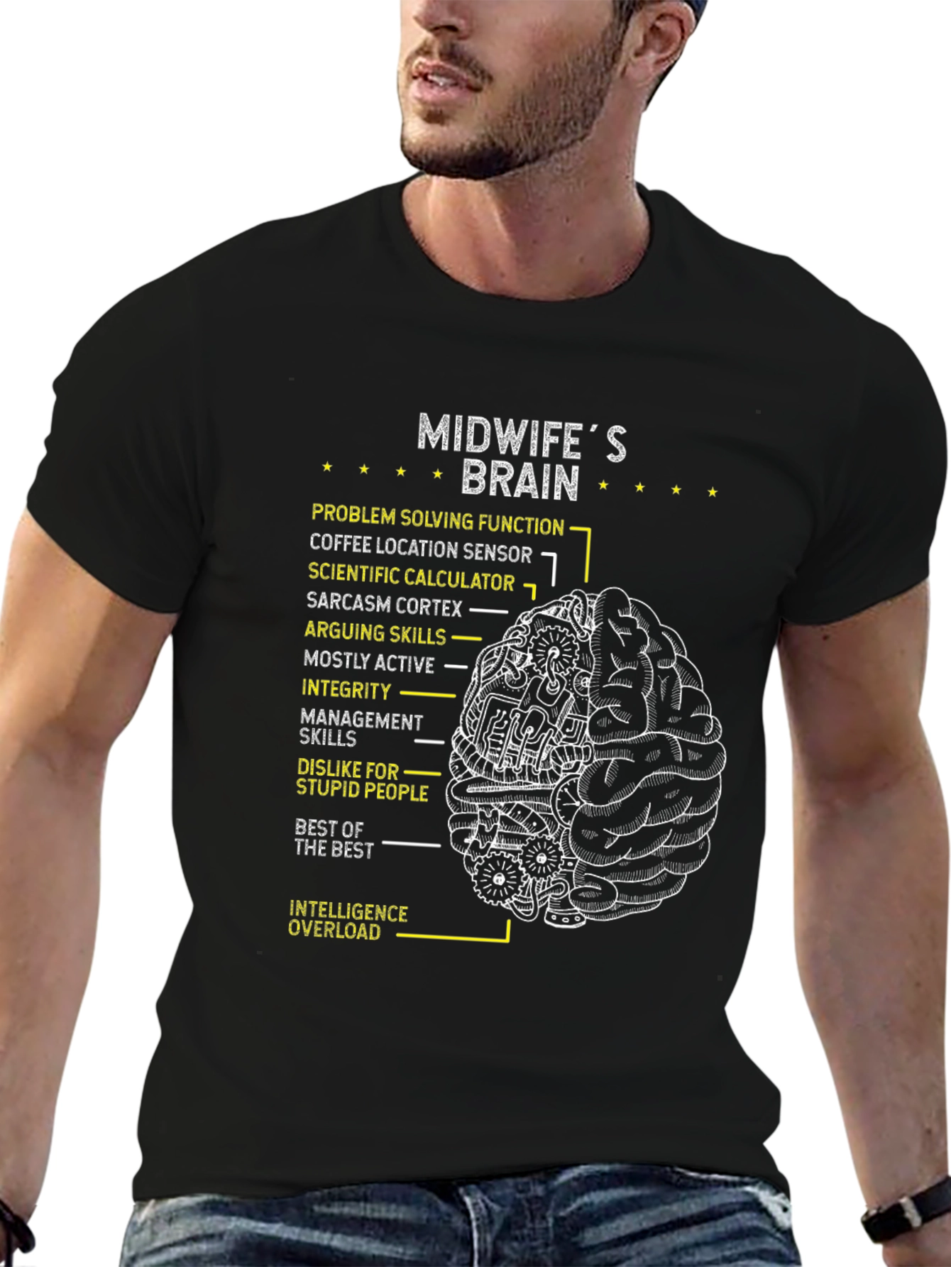 Midwifes Brain T-Shirt - Clever & Unique Gift