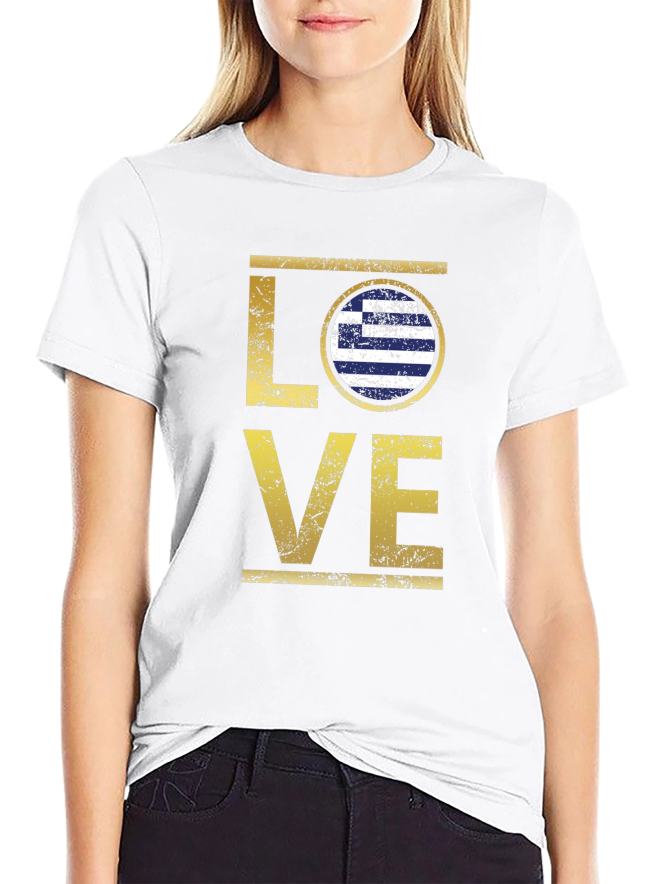 Greece Flag LOVE Graphic T-Shirt