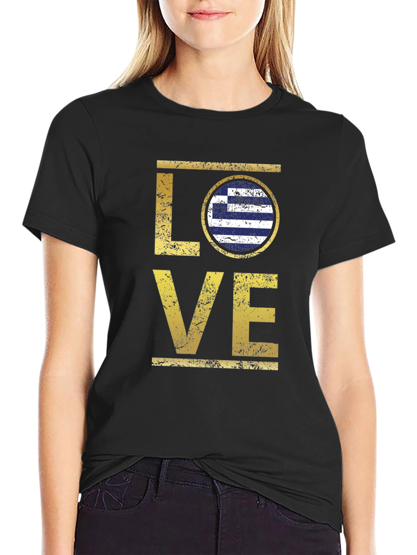 Greece Flag LOVE Graphic T-Shirt