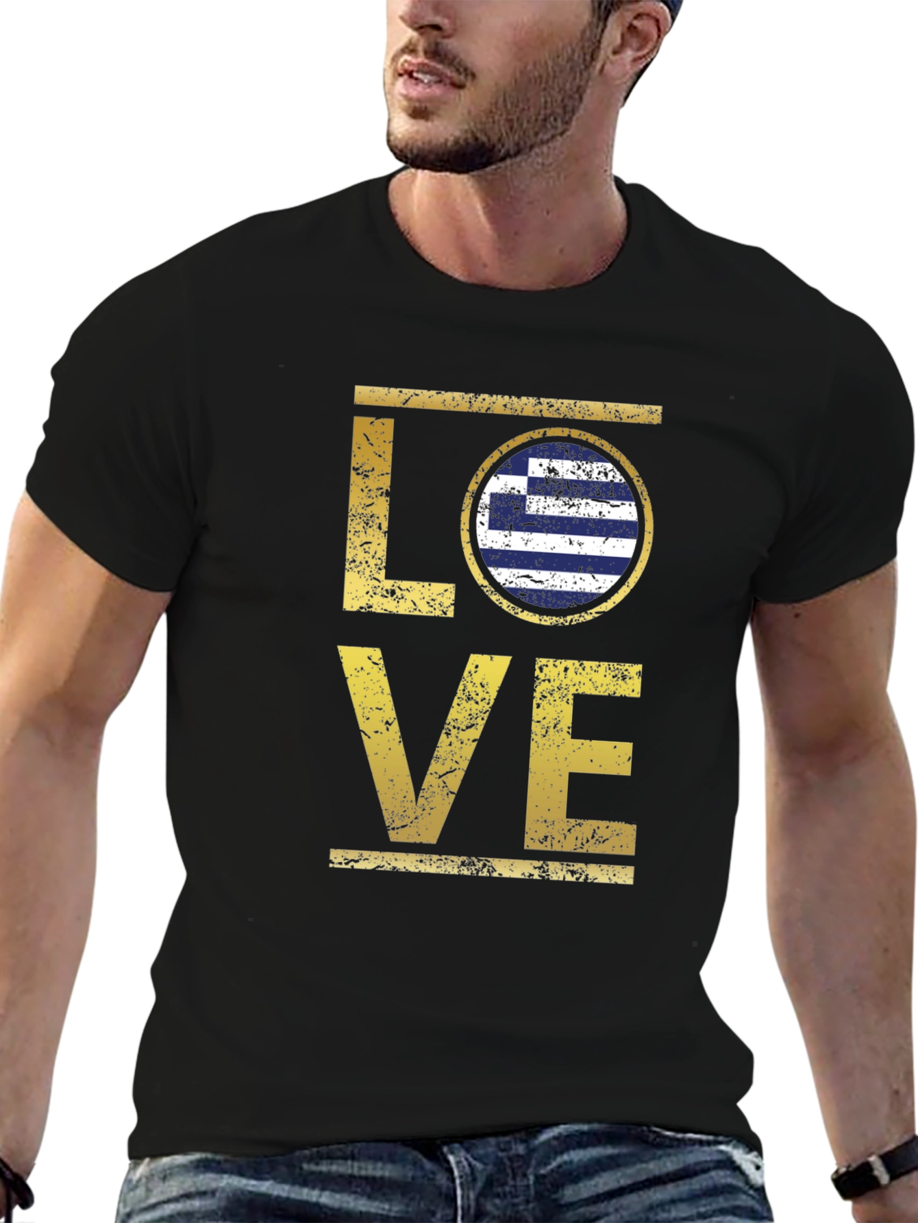 Greece Flag LOVE Graphic T-Shirt