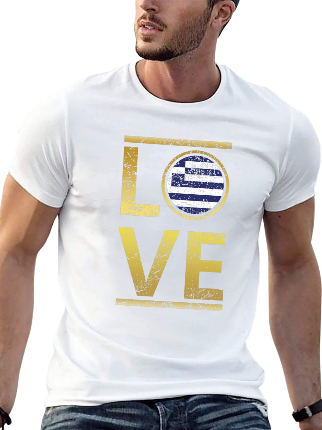Greece Flag LOVE Graphic T-Shirt