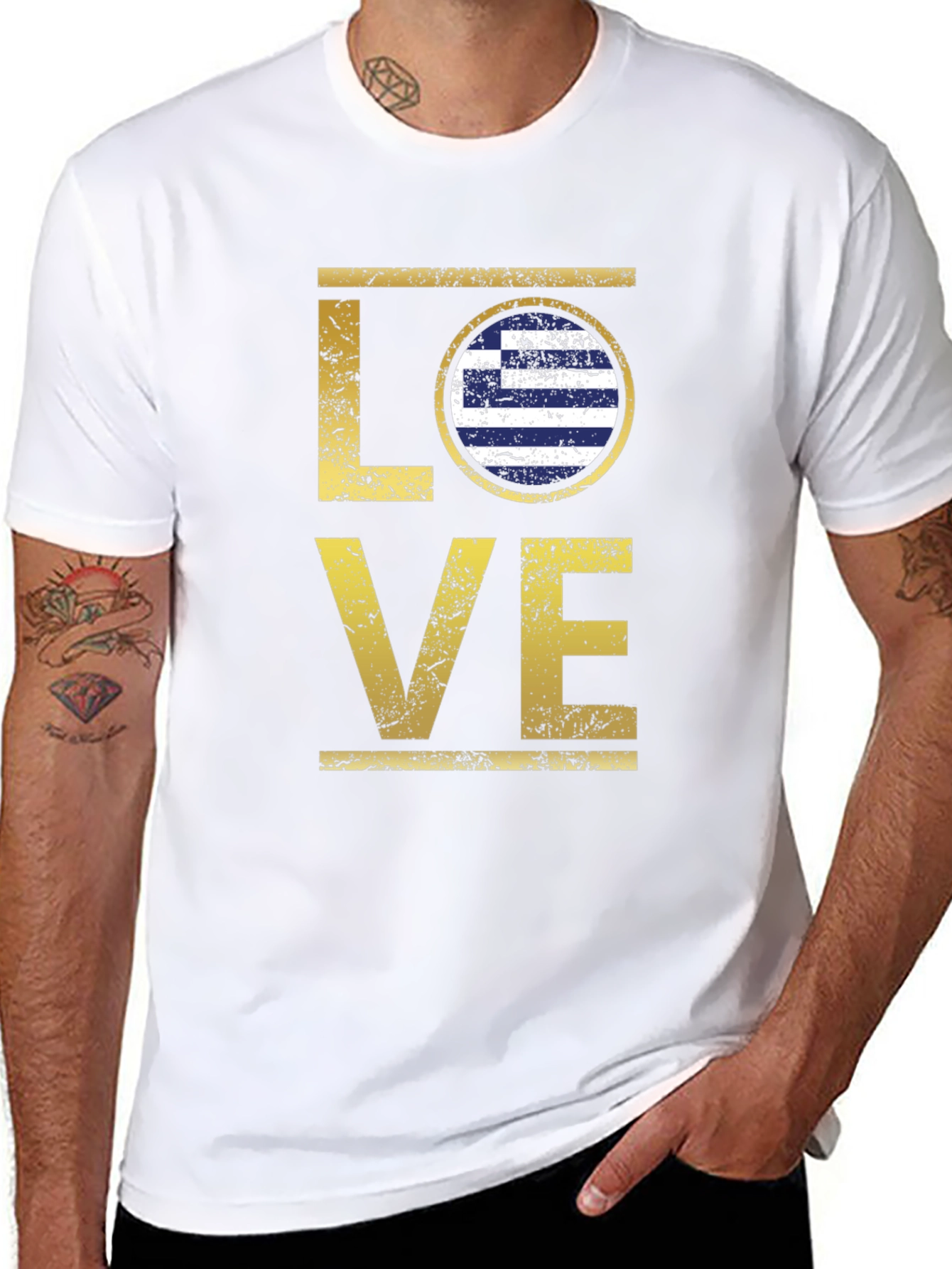 Greece Flag LOVE Graphic T-Shirt