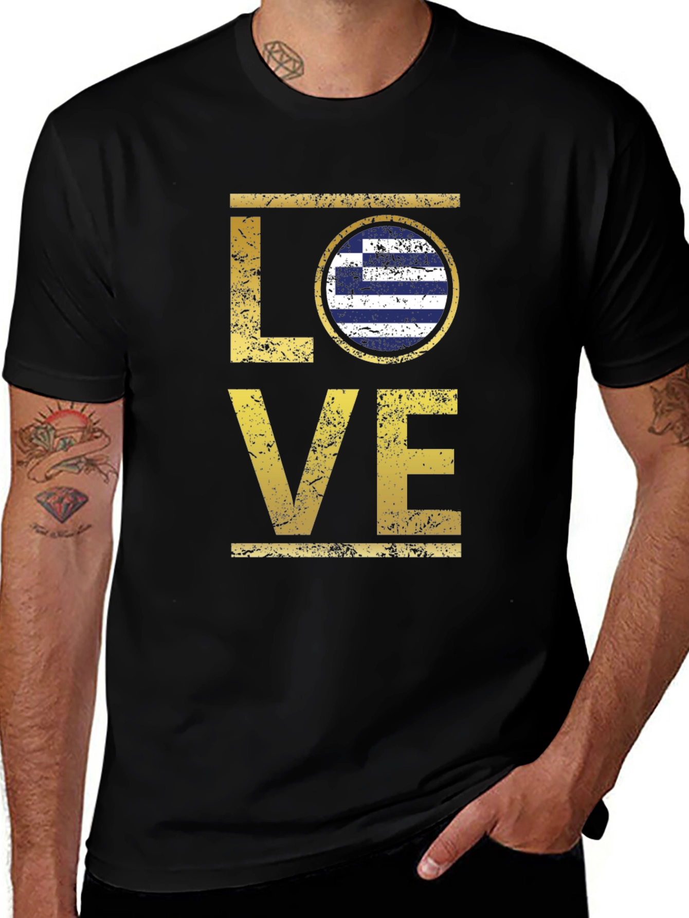 Greece Flag LOVE Graphic T-Shirt