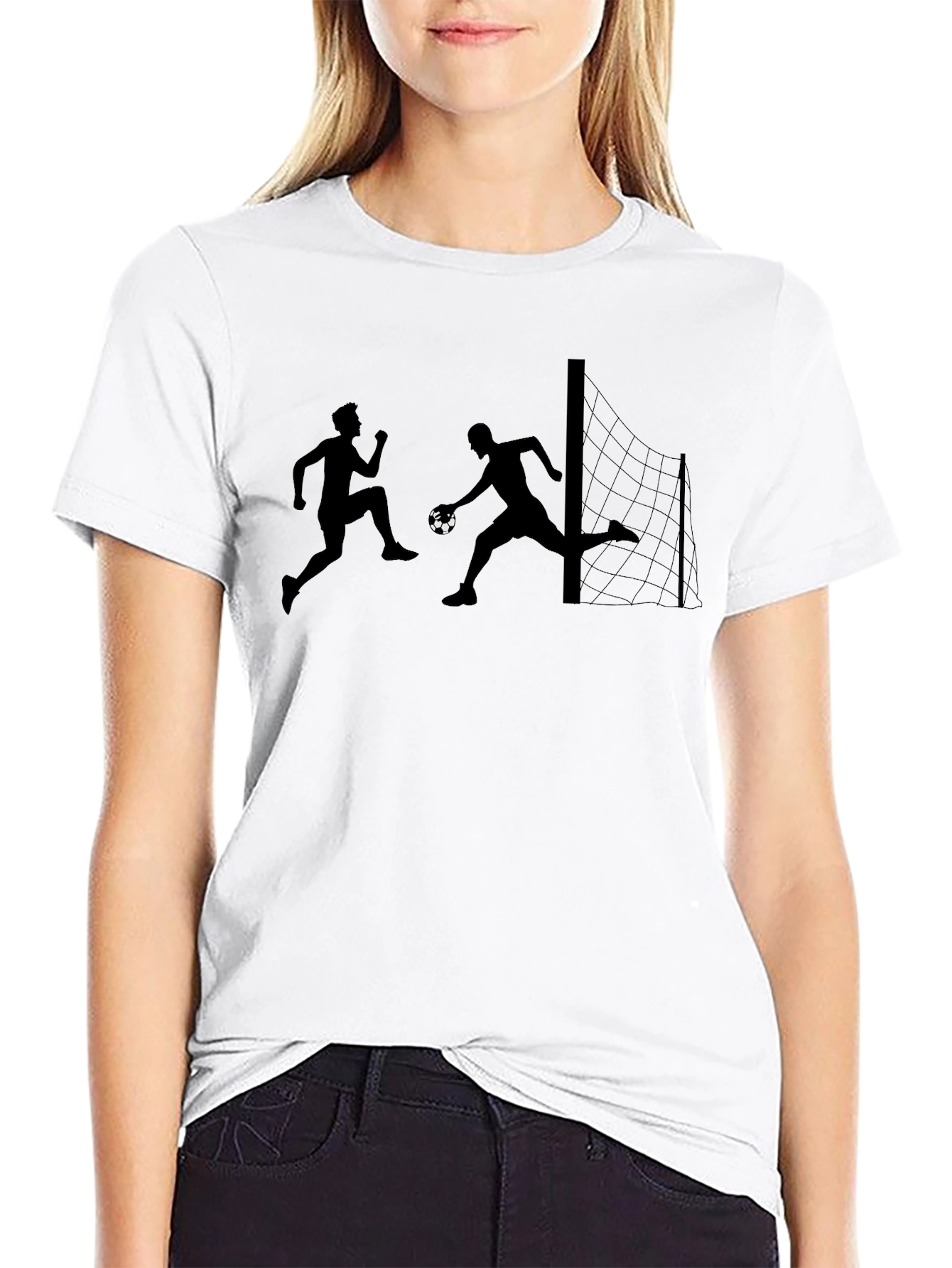 Soccer Player Graphic Tee - Black