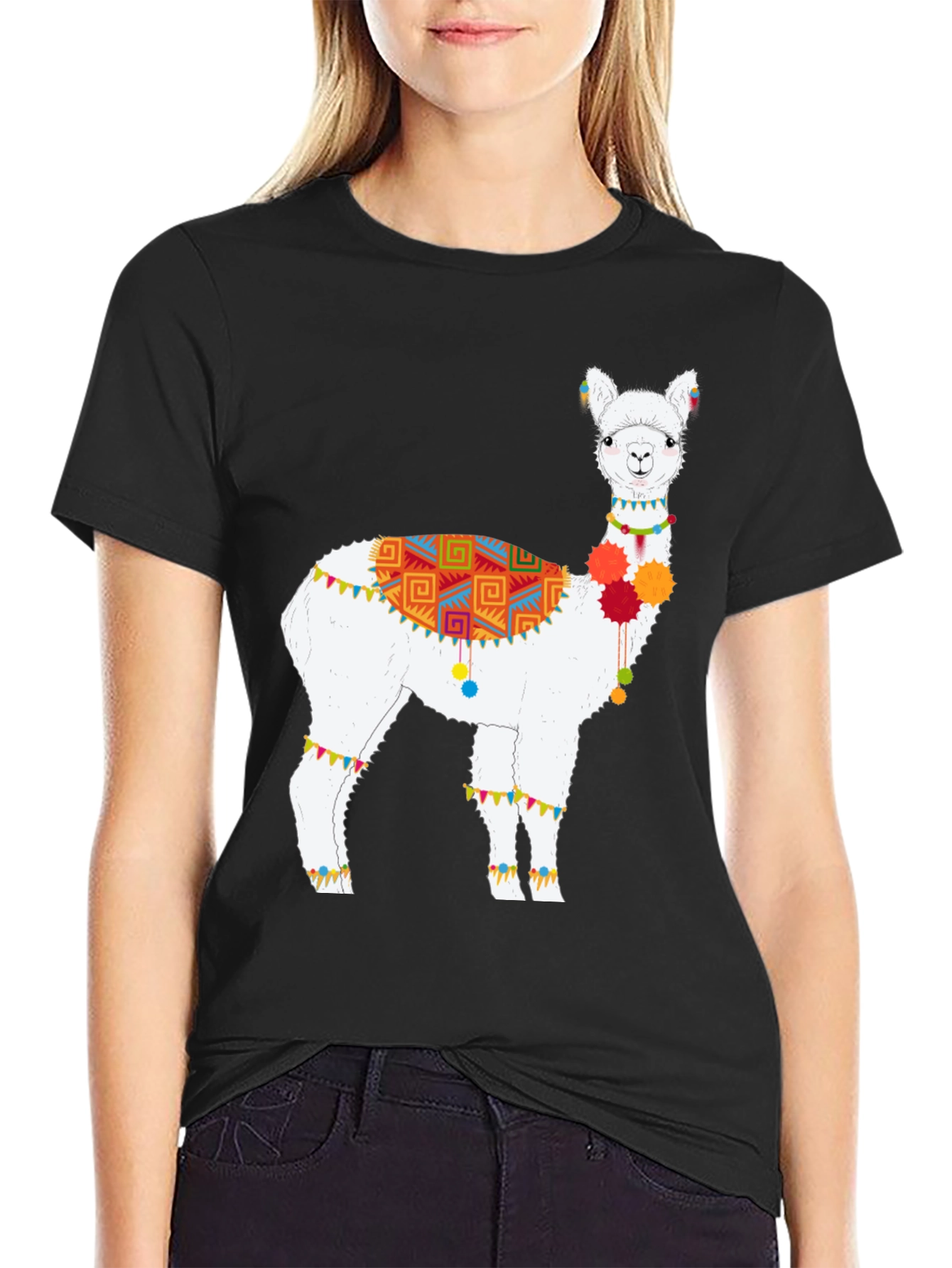 Novelty Alpaca Graphic Tee - Soft Cotton Comfort