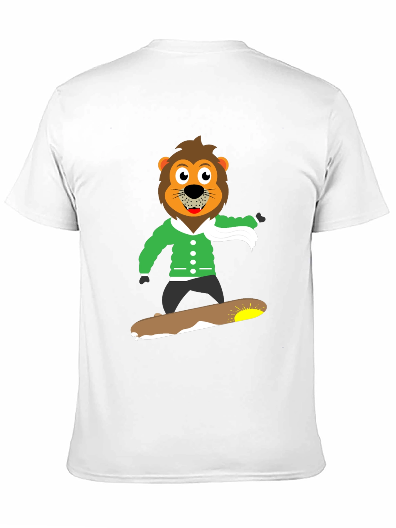 Lion Skateboard Graphic Black T-Shirt