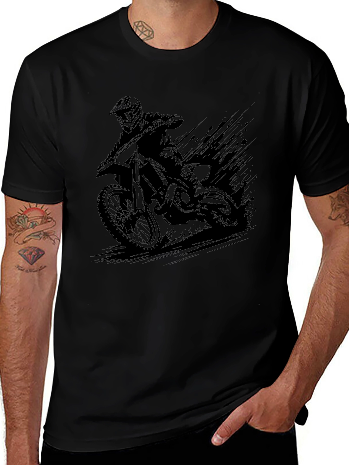 Motocross Rider Graphic Tee - Black