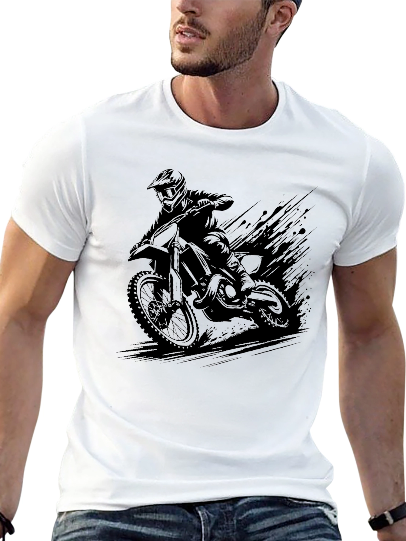 Motocross Rider Graphic Tee - Black