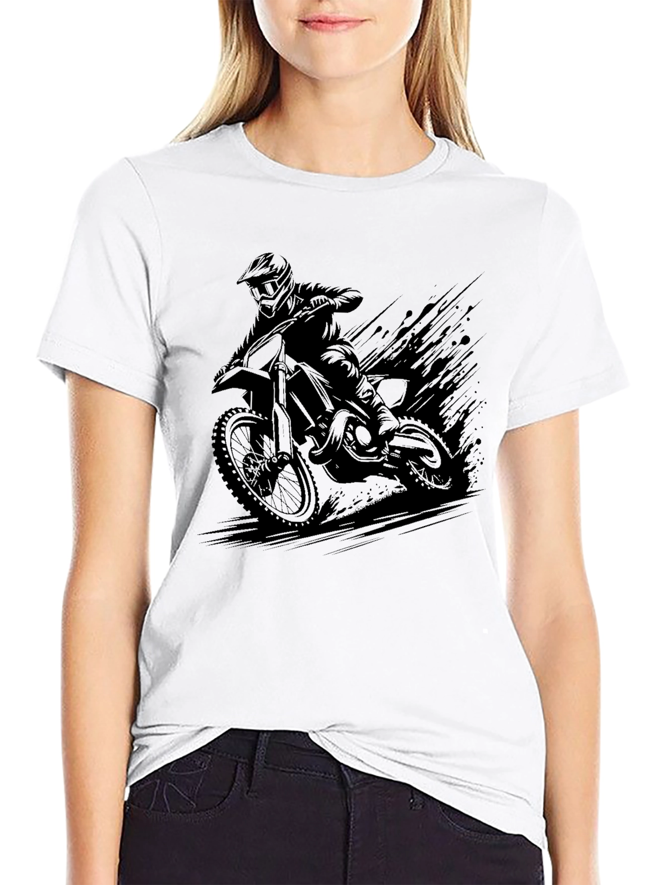 Motocross Rider Graphic Tee - Black