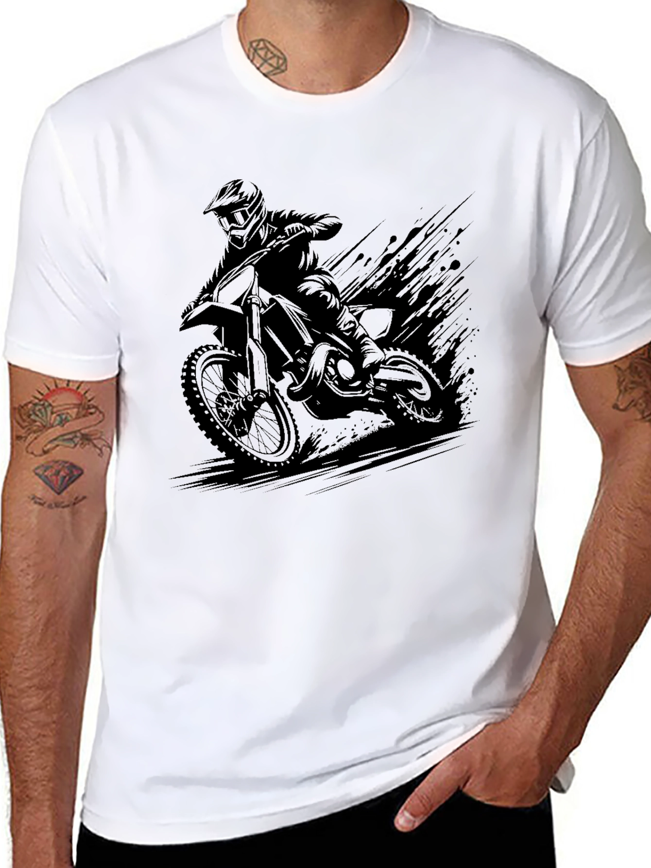 Motocross Rider Graphic Tee - Black