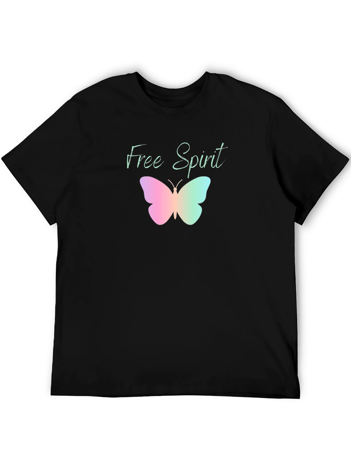 Free Spirit Butterfly Graphic Tee - Black