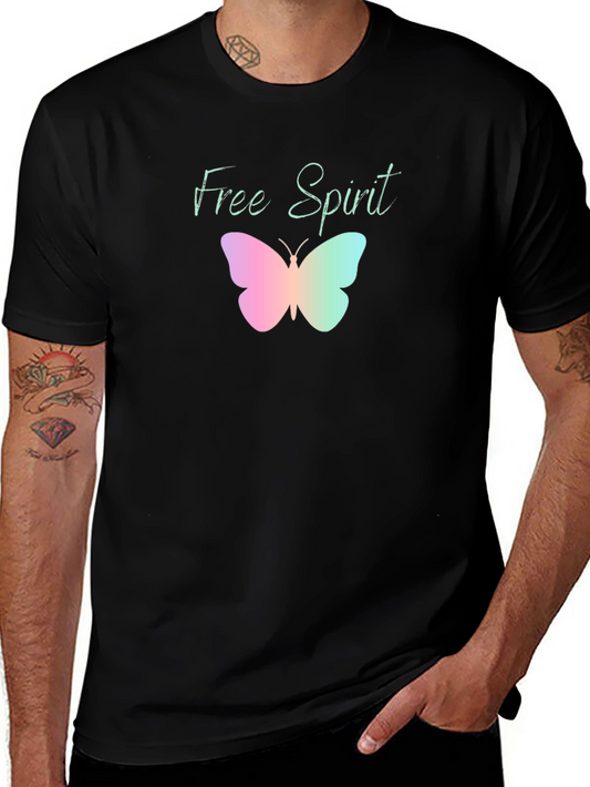 Free Spirit Butterfly Graphic Tee - Black