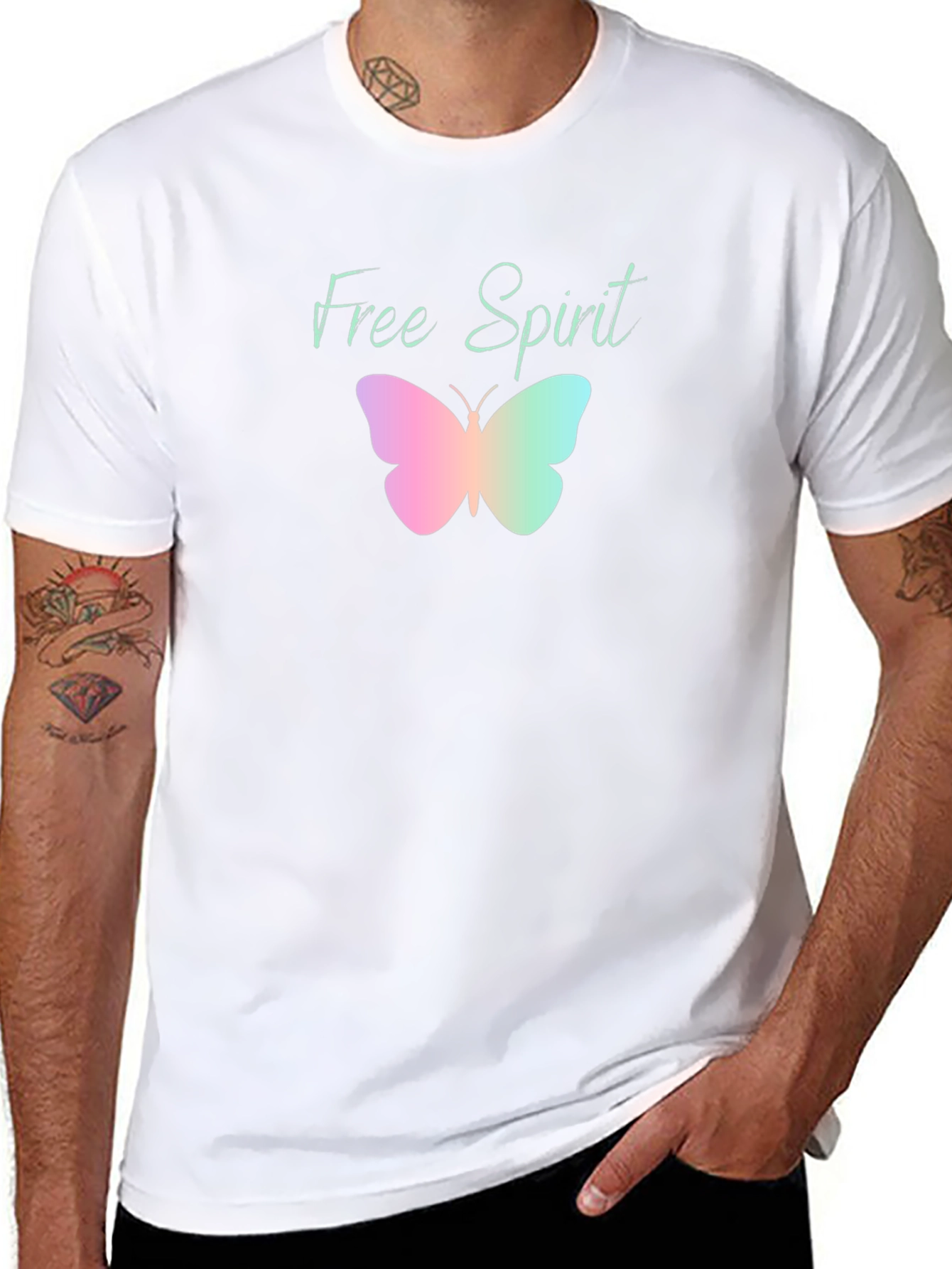 Free Spirit Butterfly Graphic Tee - Black