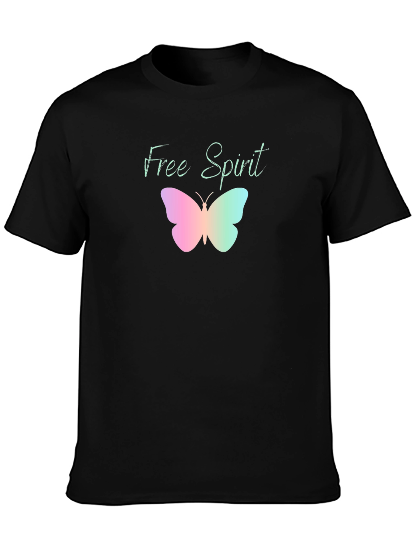 Free Spirit Butterfly Graphic Tee - Black
