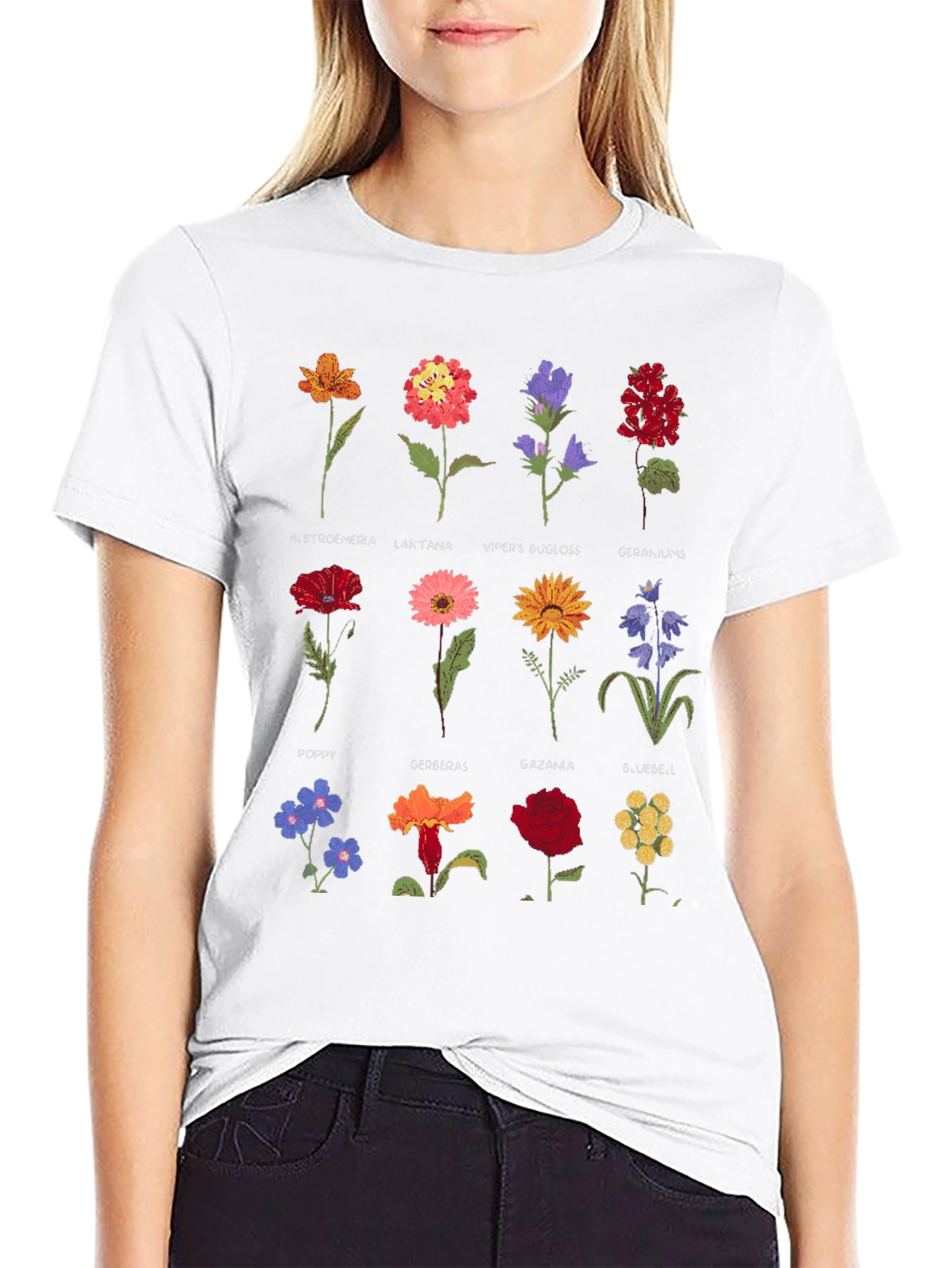 Botanical Flower Print T-Shirt