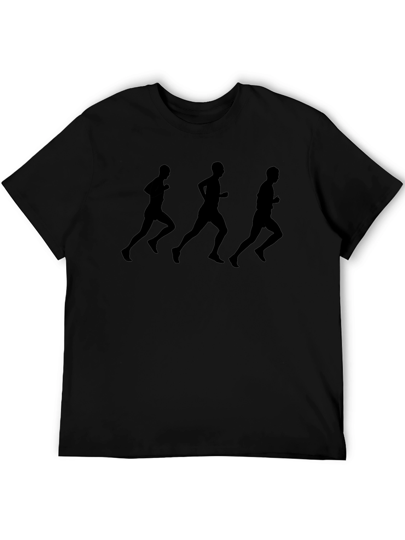 Mens Black Running Silhouette T-Shirt
