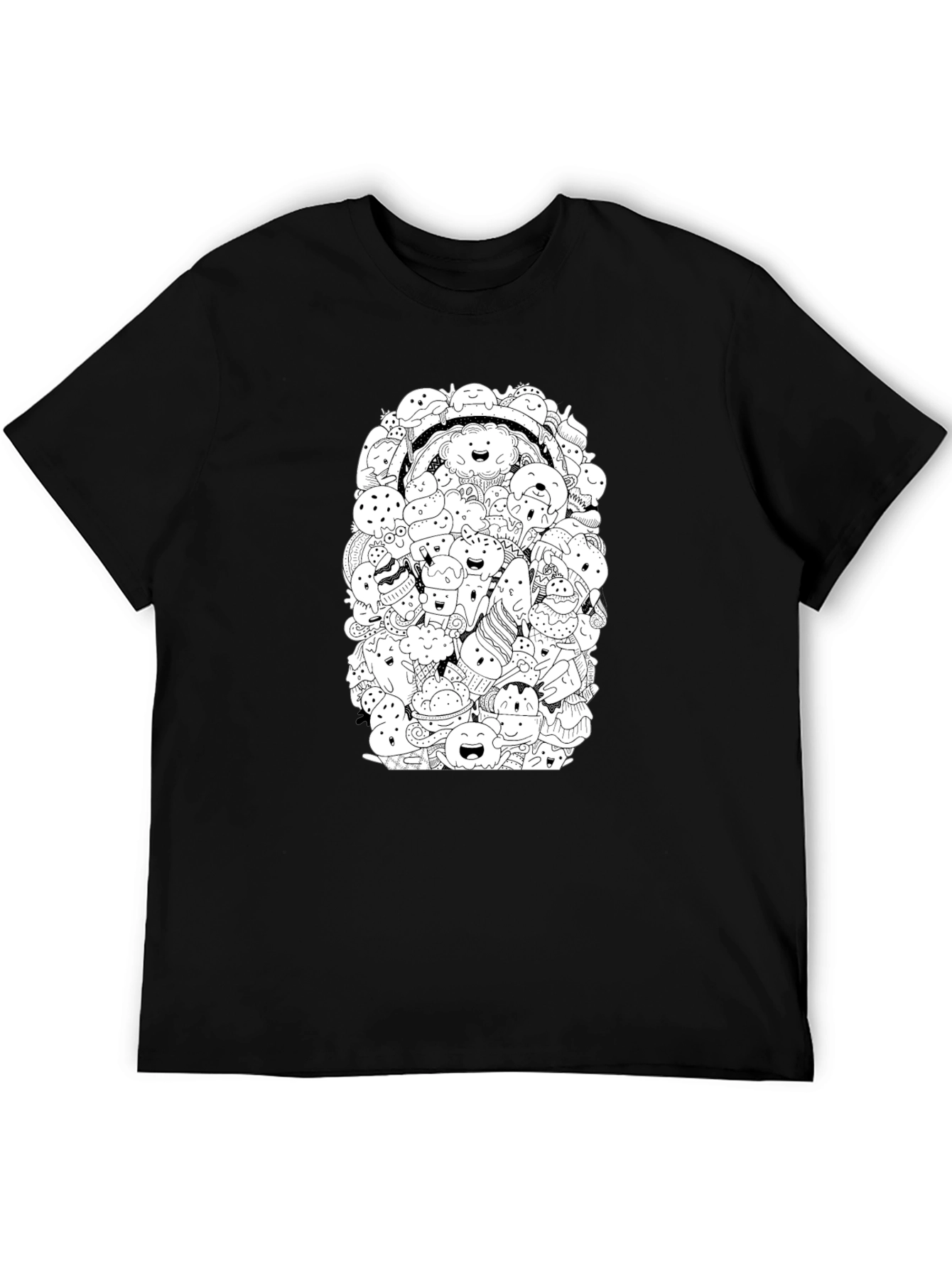 Doodle Dessert Graphic Tee - Black