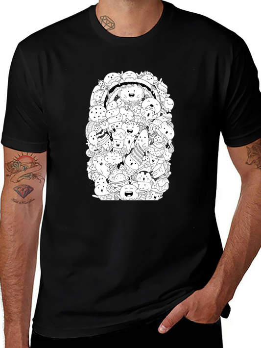 Doodle Dessert Graphic Tee - Black