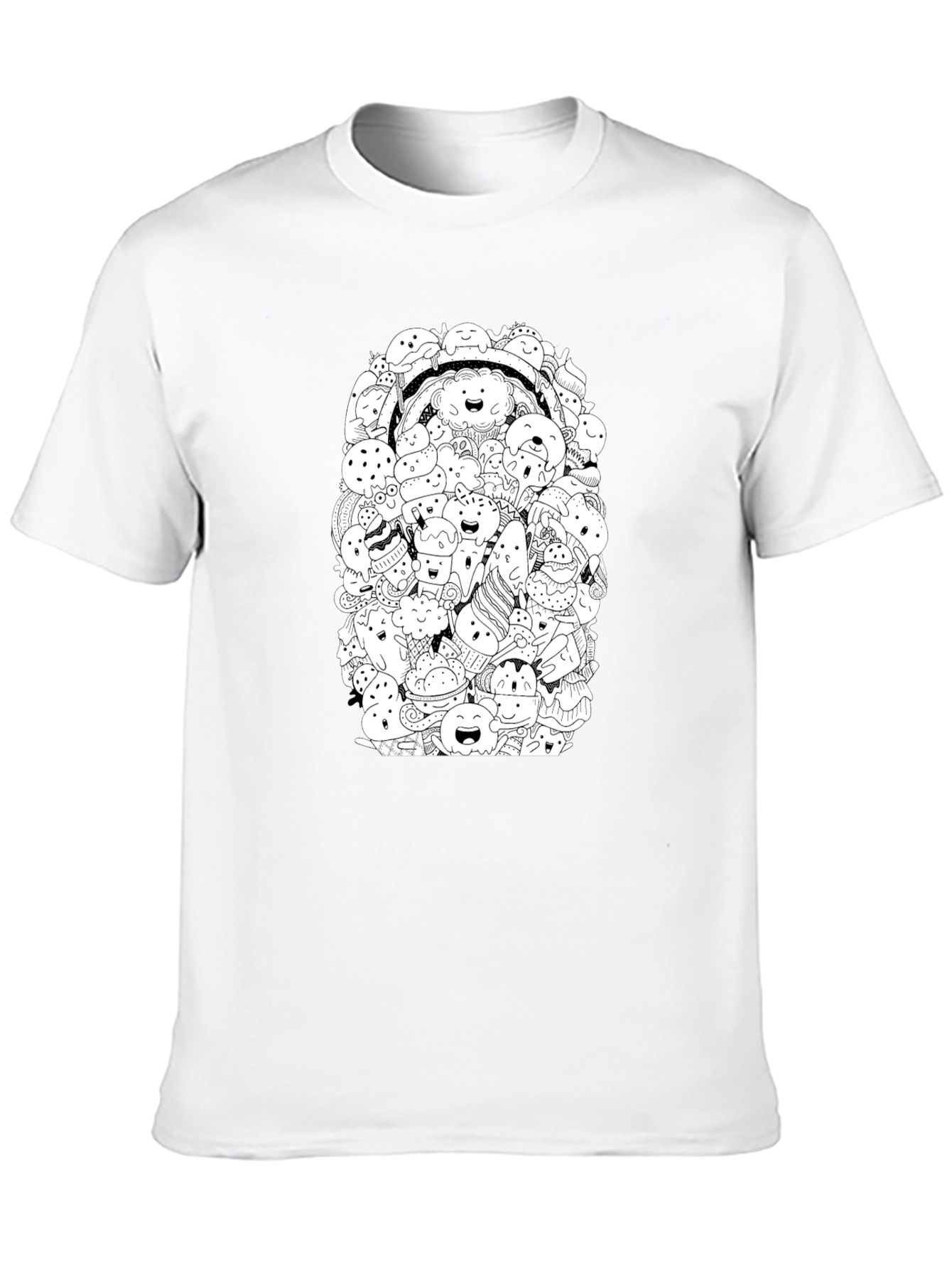 Doodle Dessert Graphic Tee - Black