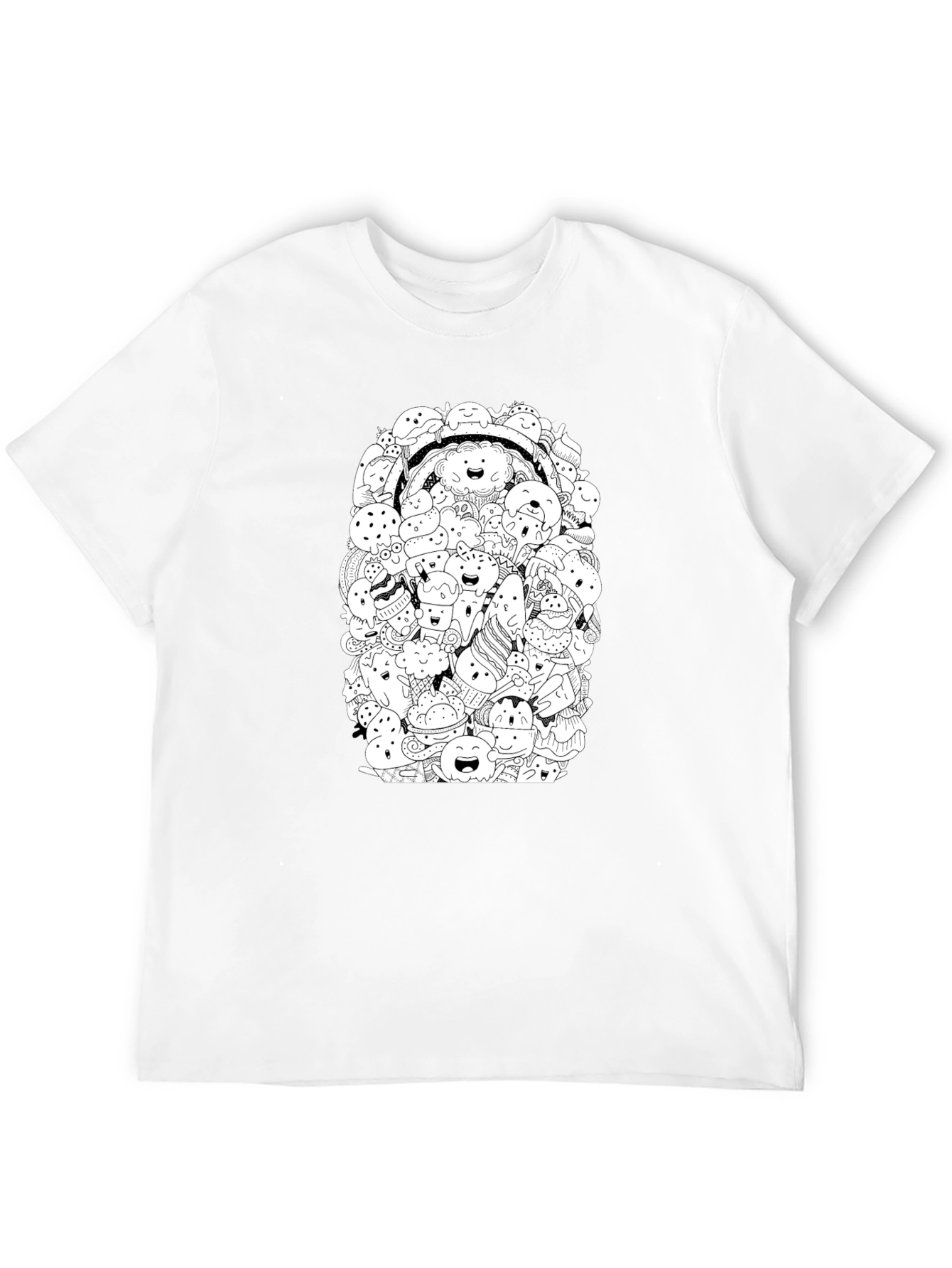 Doodle Dessert Graphic Tee - Black