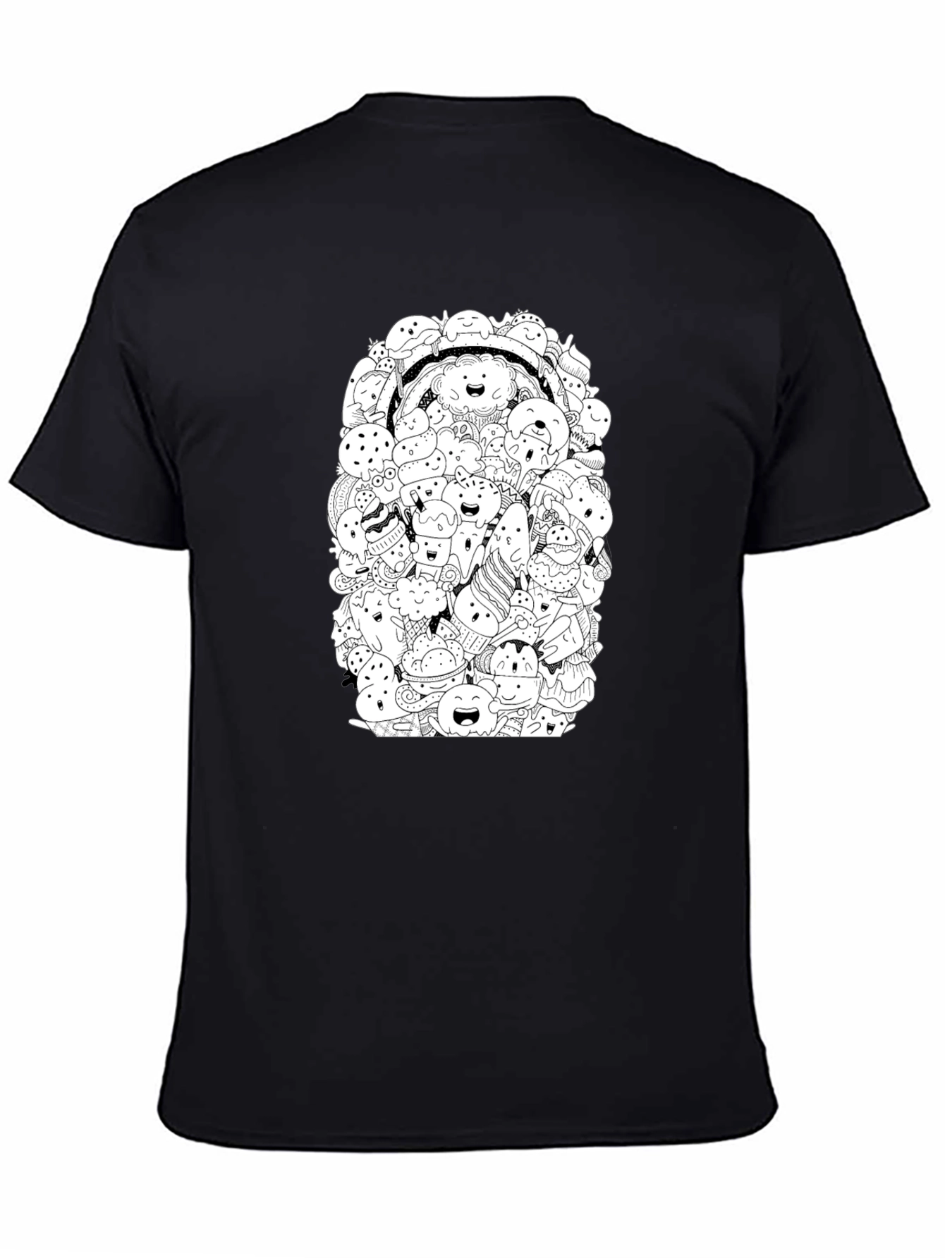 Doodle Dessert Graphic Tee - Black