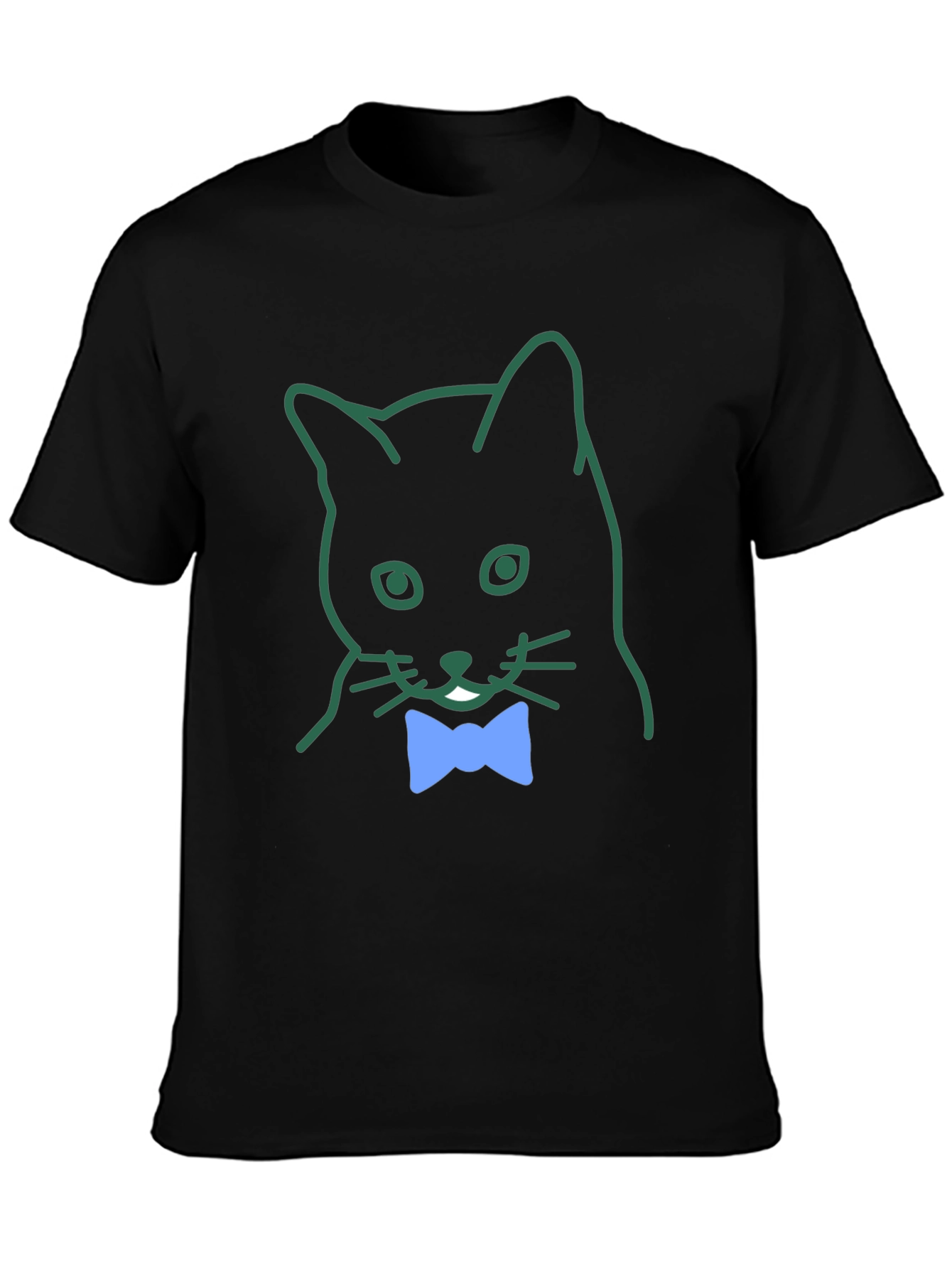 Cat with Bow Tie Graphic Tee - Casual Cool