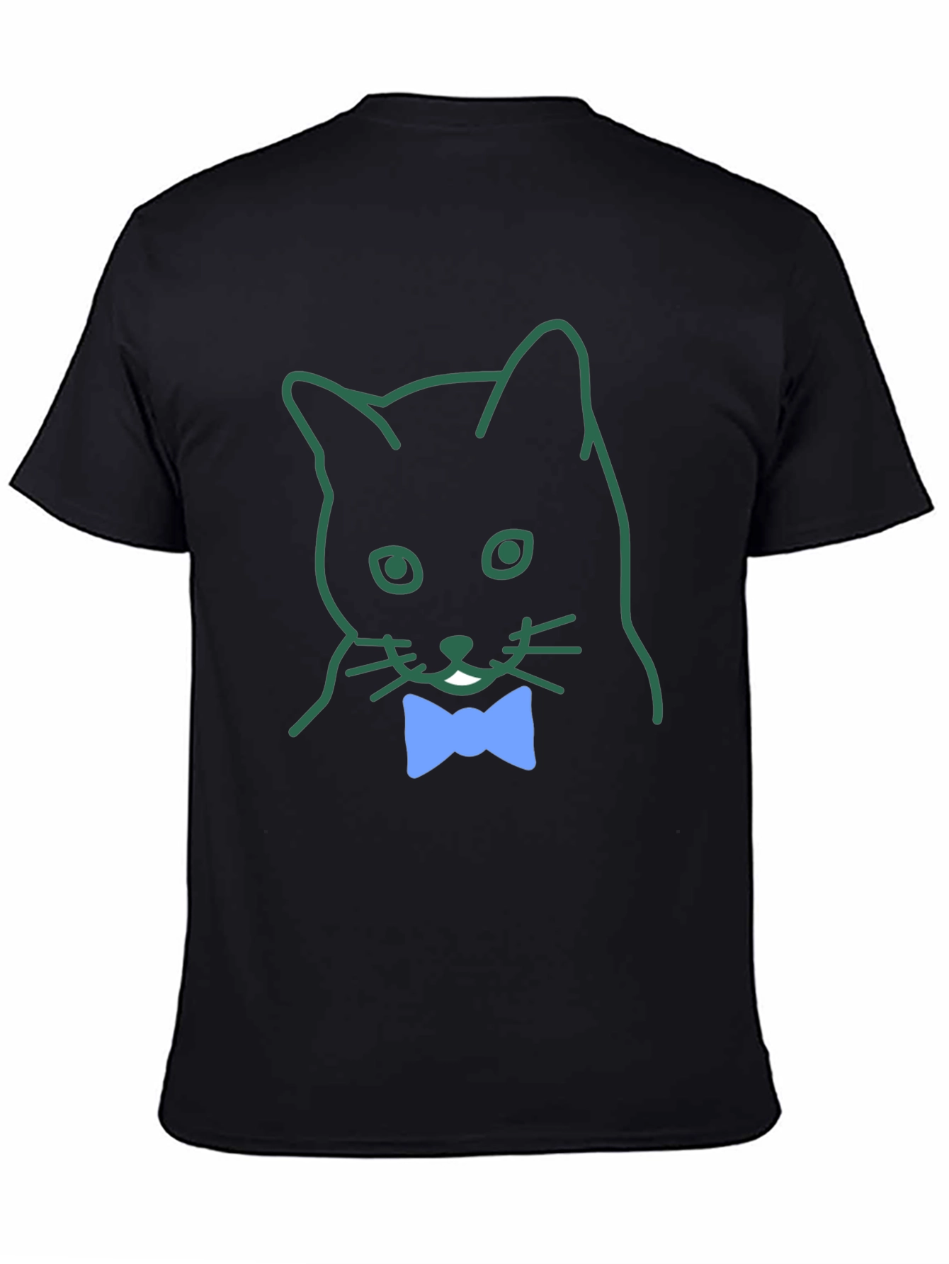 Cat with Bow Tie Graphic Tee - Casual Cool