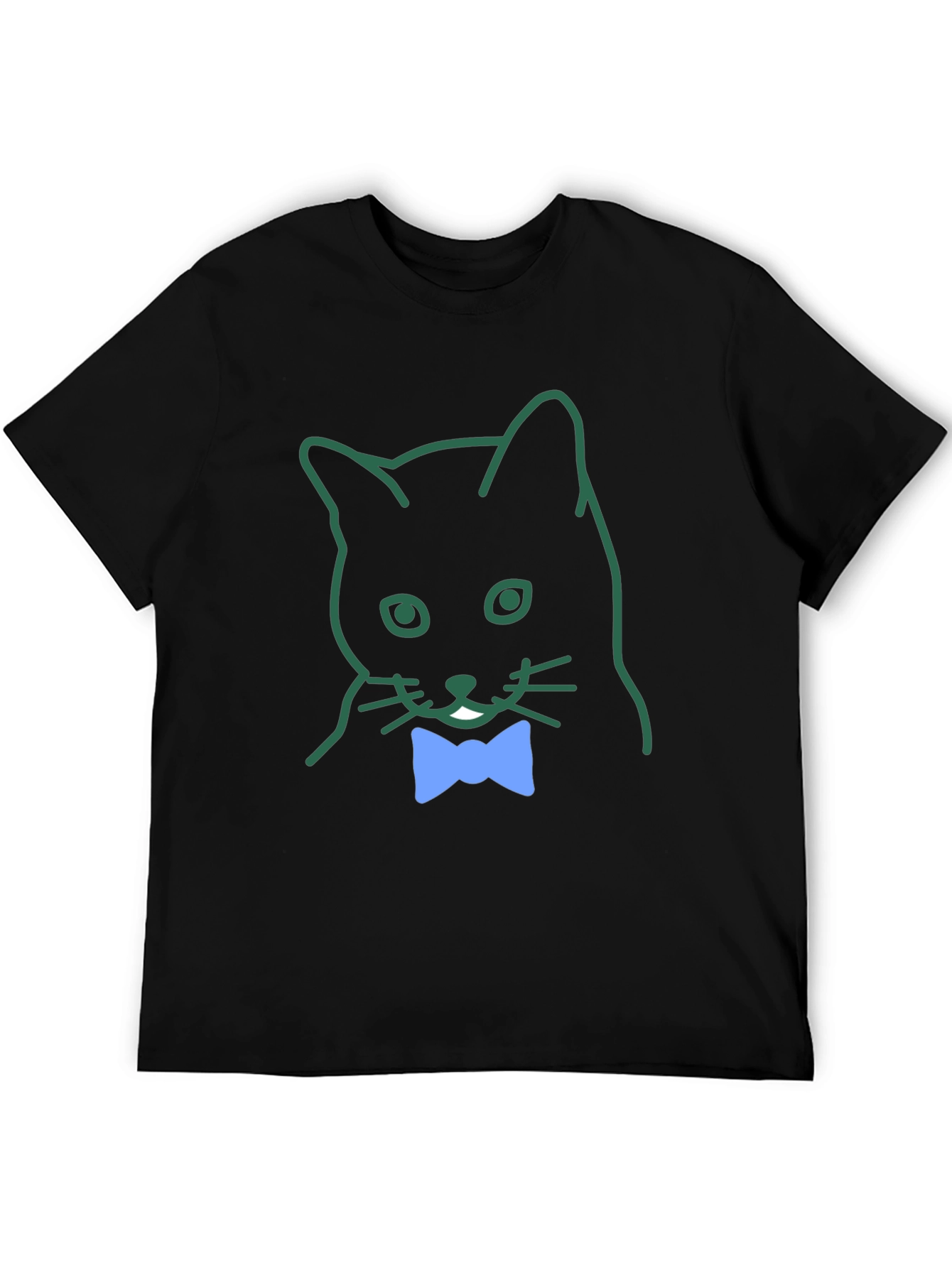 Cat with Bow Tie Graphic Tee - Casual Cool