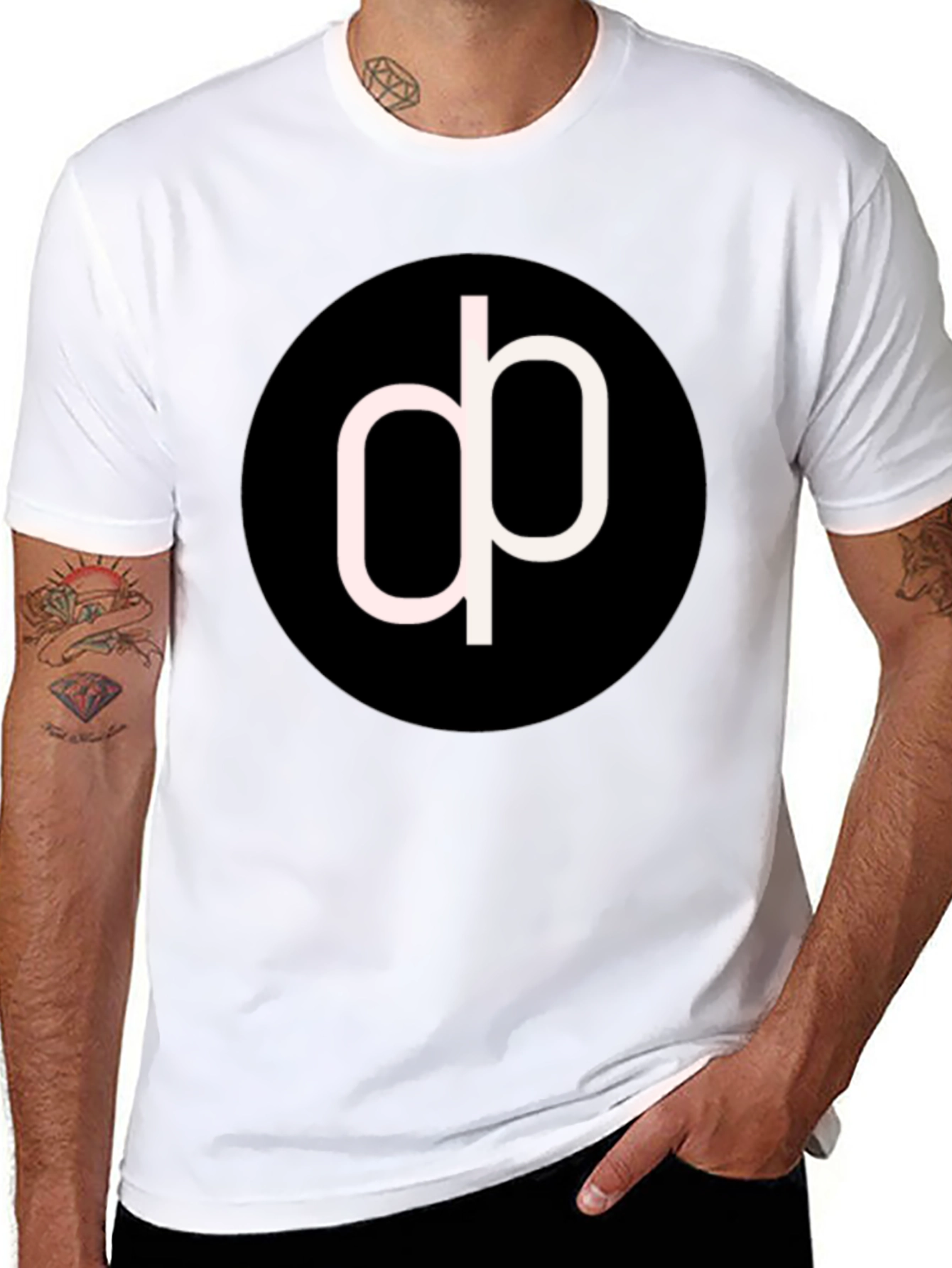 Modern Black T-Shirt with Abstract Circle Logo
