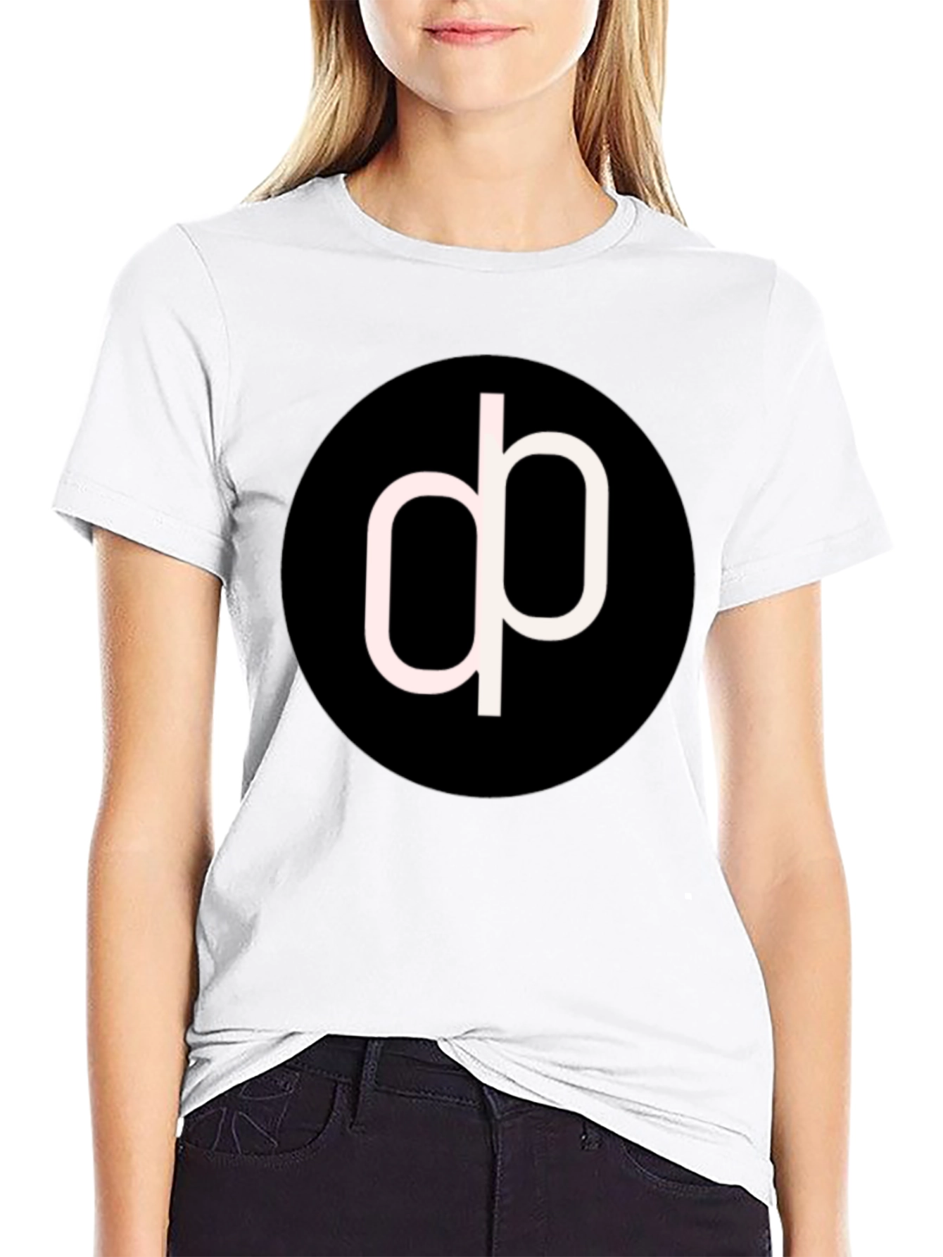 Modern Black T-Shirt with Abstract Circle Logo