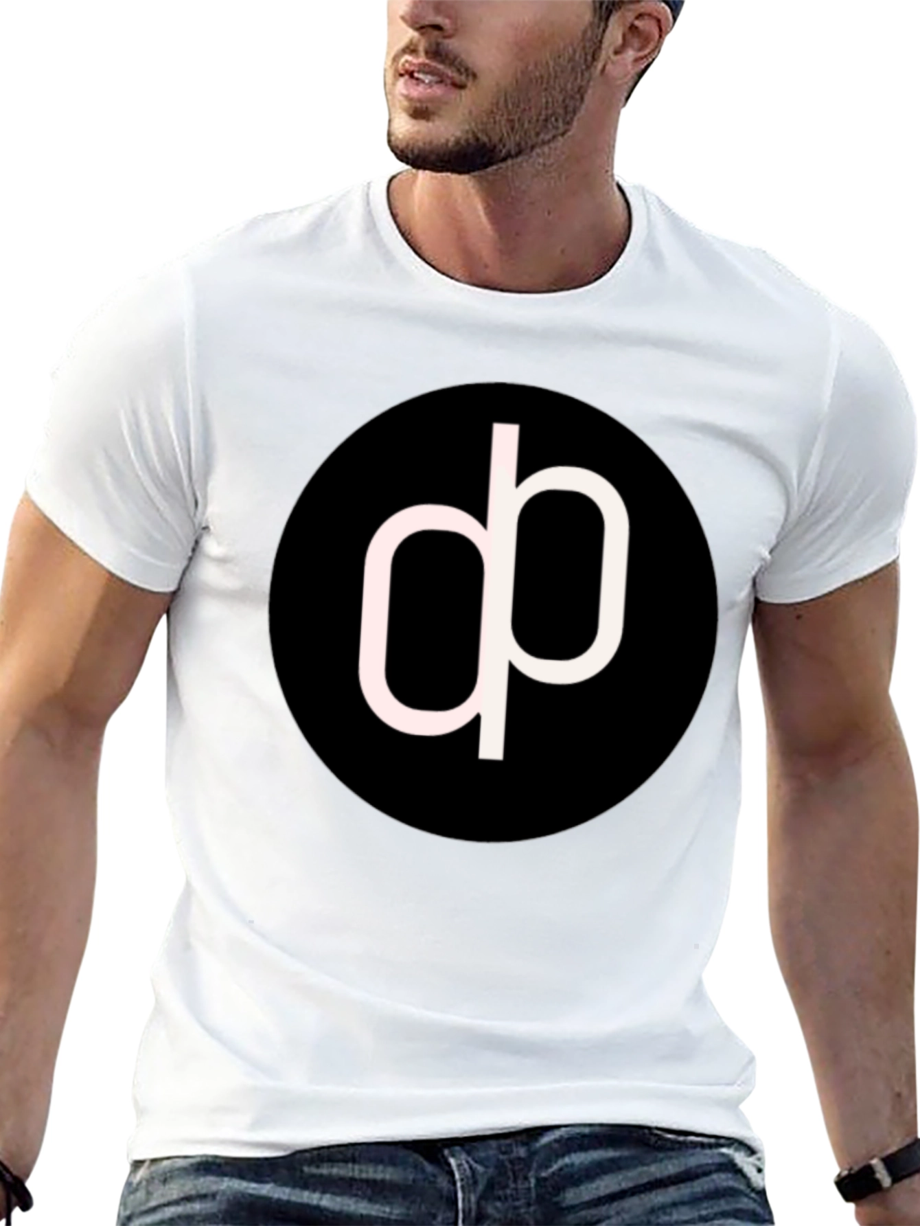 Modern Black T-Shirt with Abstract Circle Logo