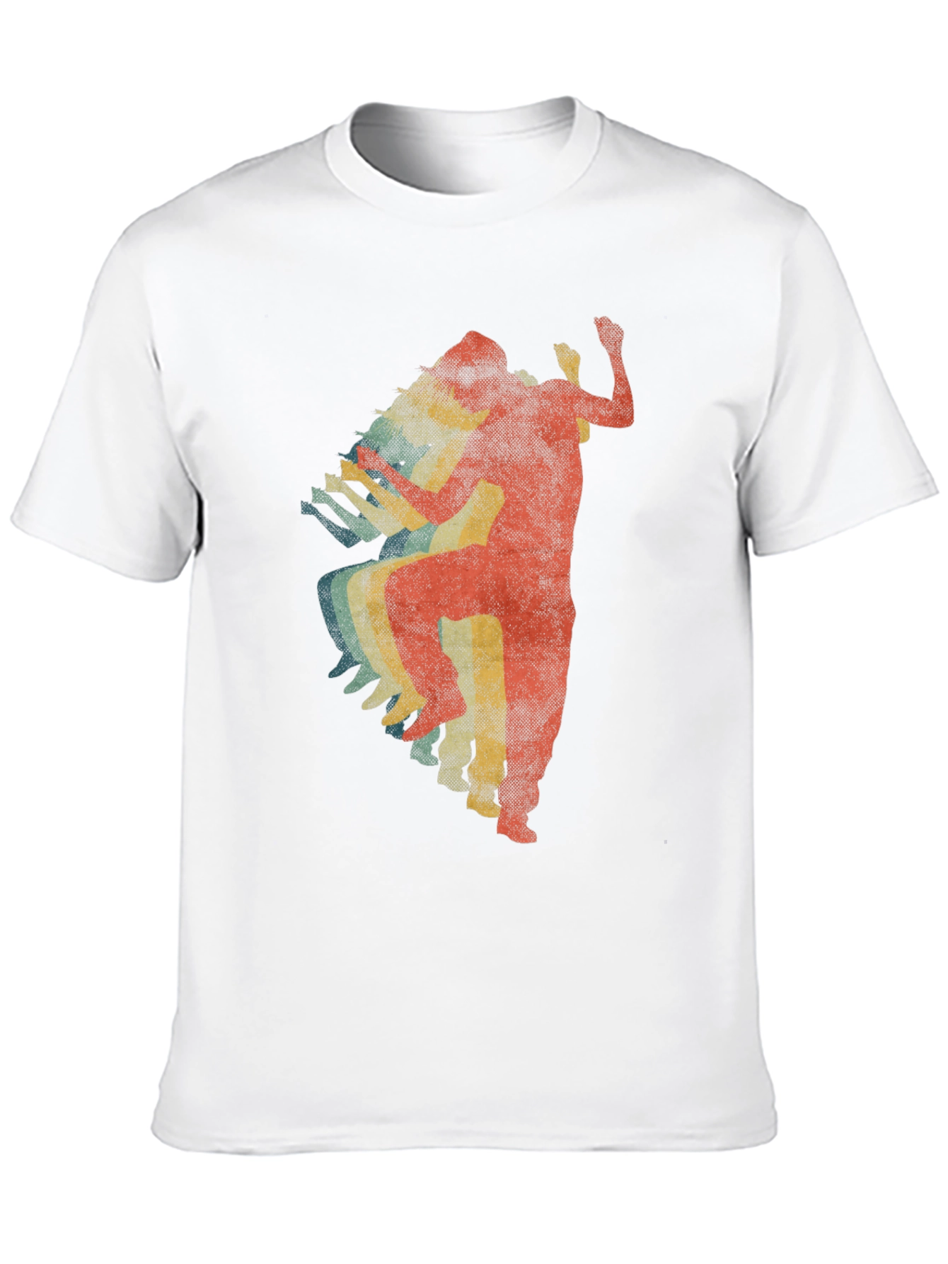 Retro Dancer Graphic Tee - Black Cotton T-Shirt