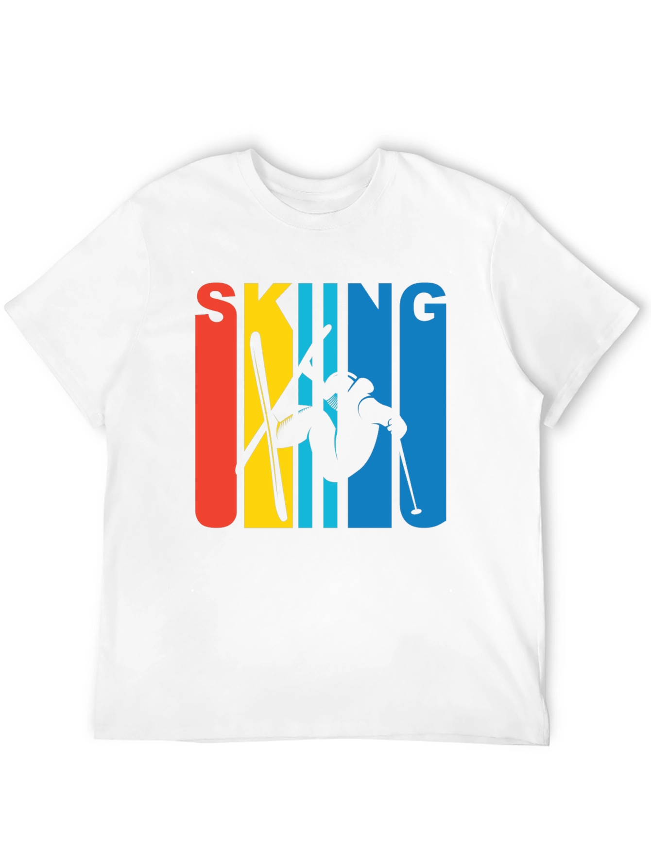 Retro Skiing Graphic Tee - Black Unisex T-Shirt