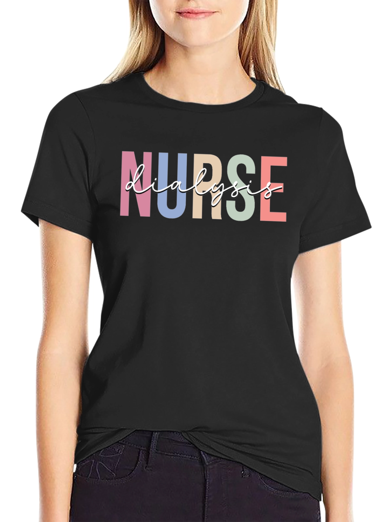 Dialysis Nurse Graphic Tee - Black