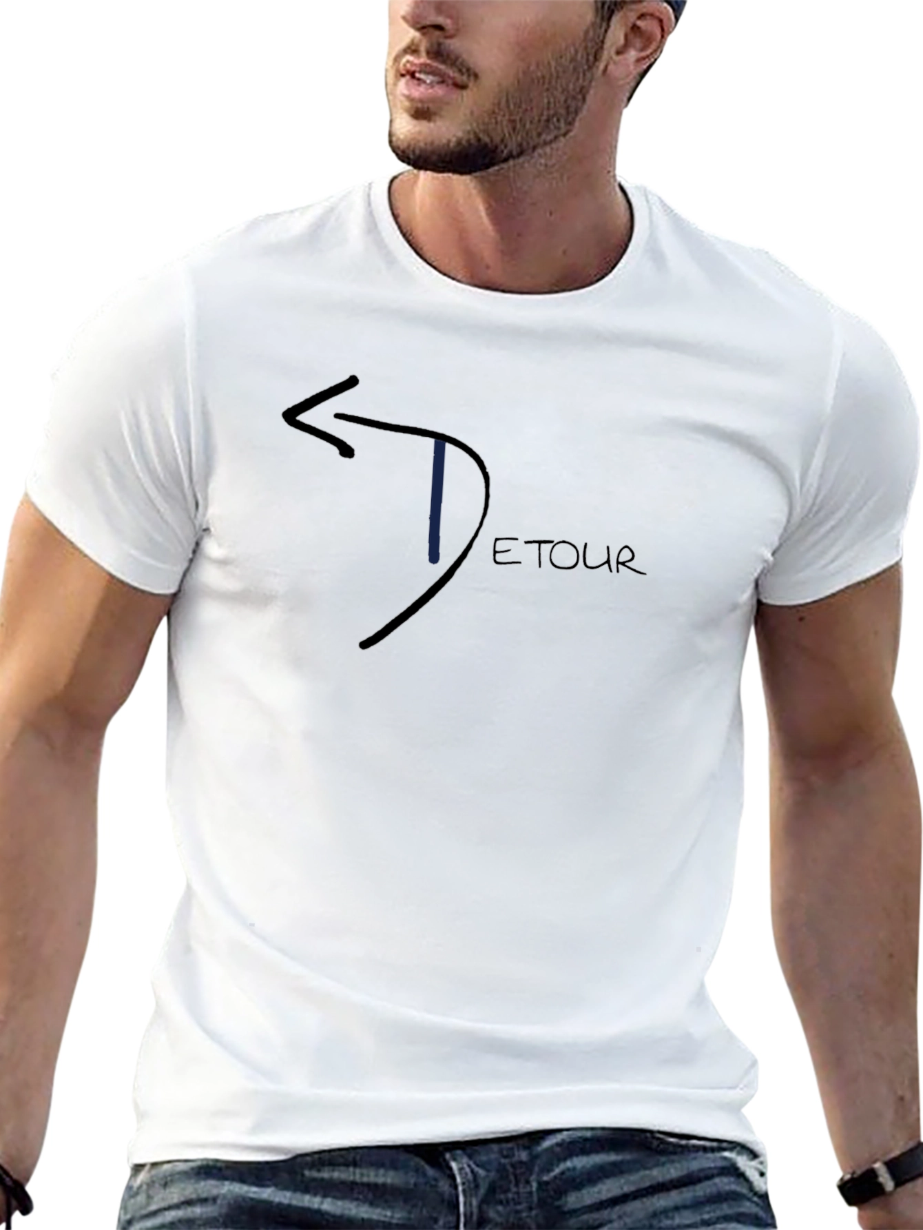Detour Arrow Graphic T-Shirt - Casual Black Tee