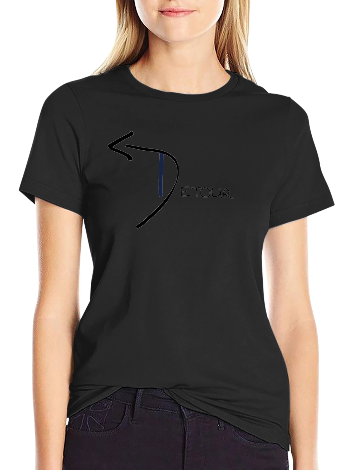 Detour Arrow Graphic T-Shirt - Casual Black Tee