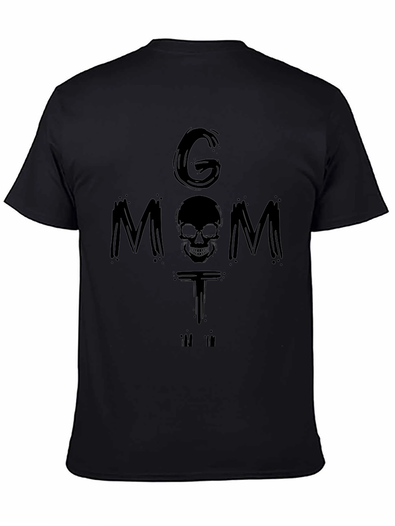 G Mom T-Shirt Skull Graphic Black Tee