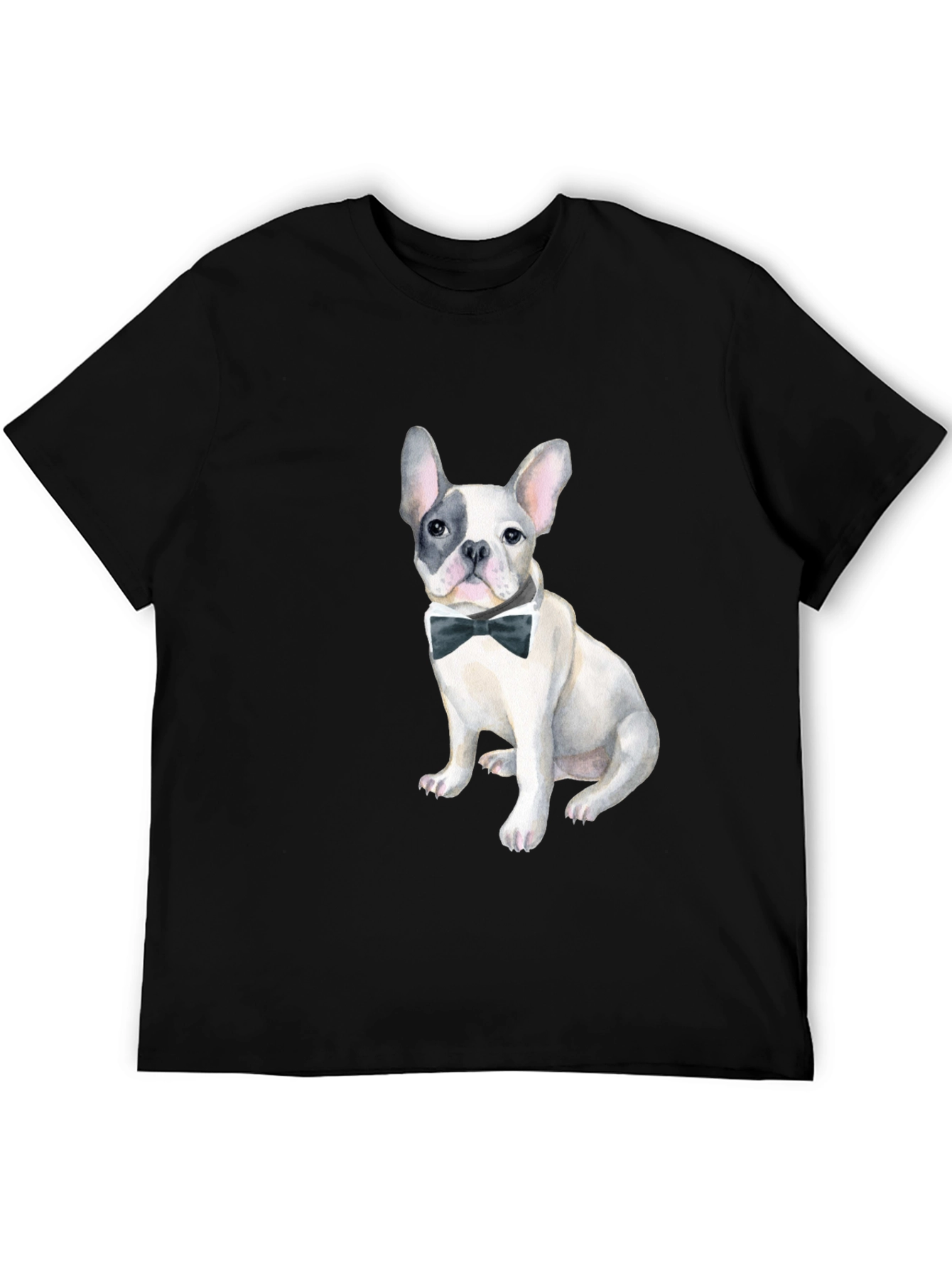 Dog with Bow Tie Black Graphic Tee