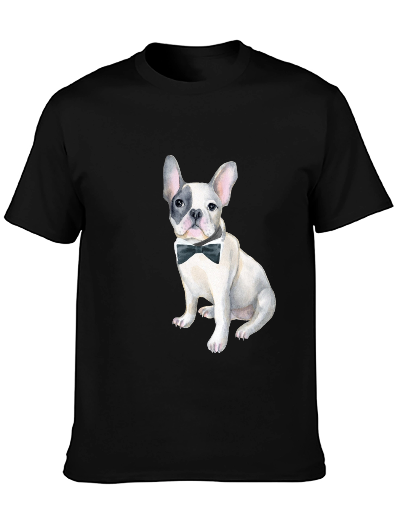 Dog with Bow Tie Black Graphic Tee